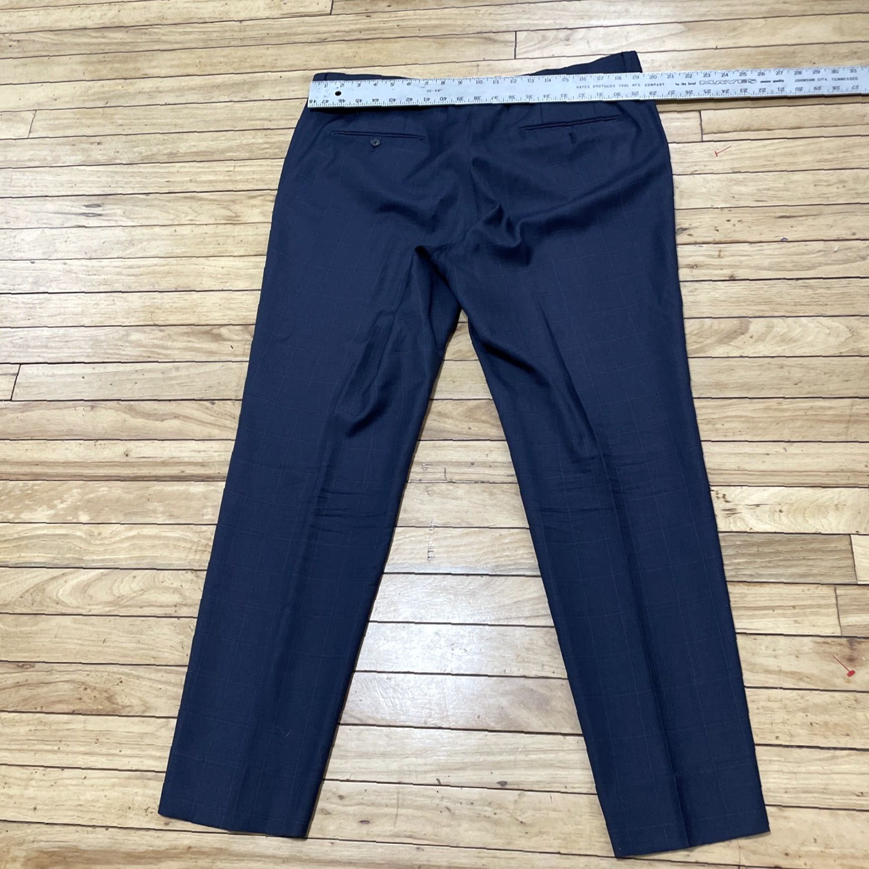 Vintage JACK SPADE Wool Pants Men 39 Blue Gray Plaid Preppy Dress Slacks Trousers 38x31 Pants Size US 39 - 7 Thumbnail