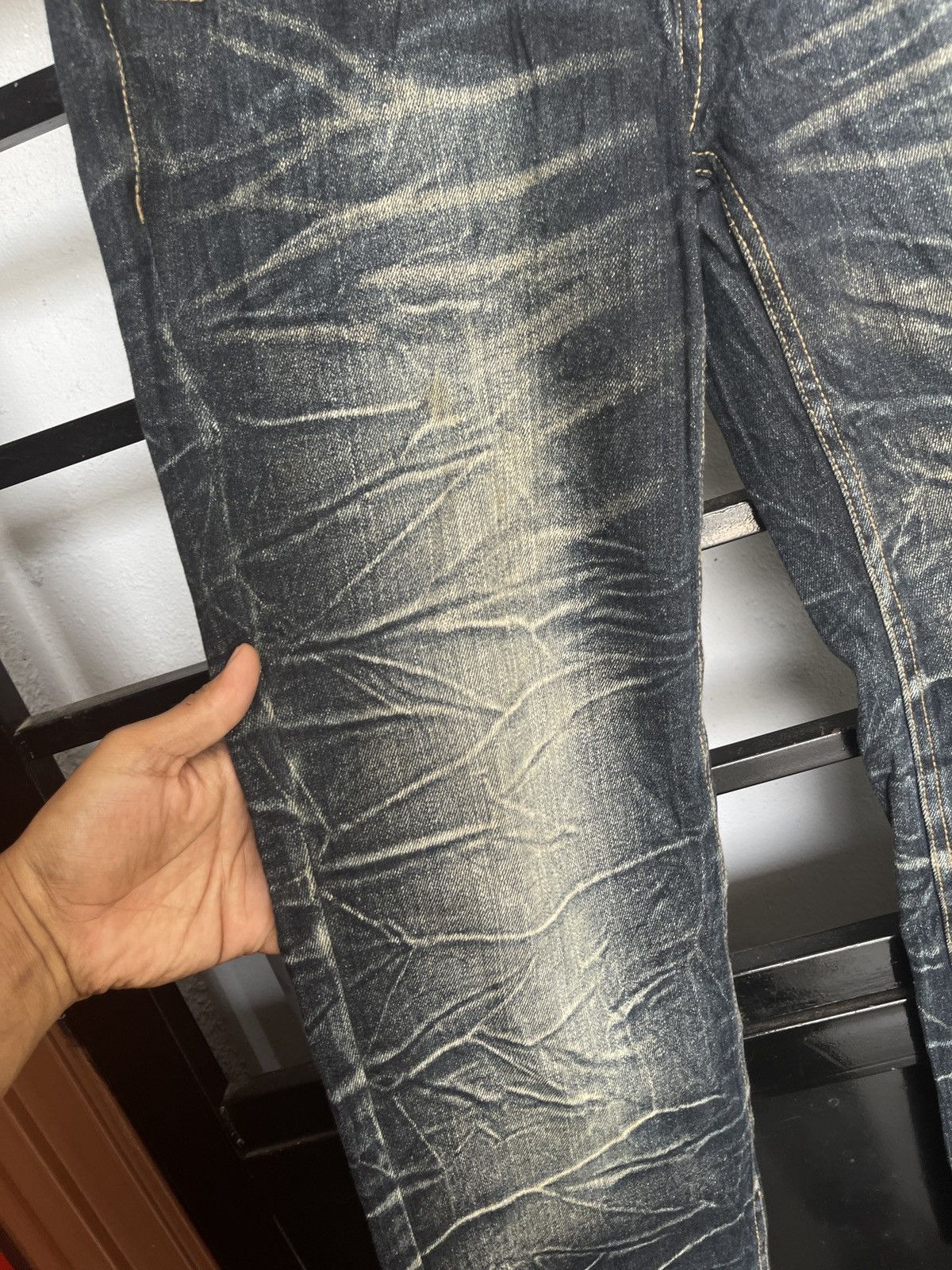 Japanese Brand Nylaus Double Waist Jeans Size US 31 - 3 Thumbnail