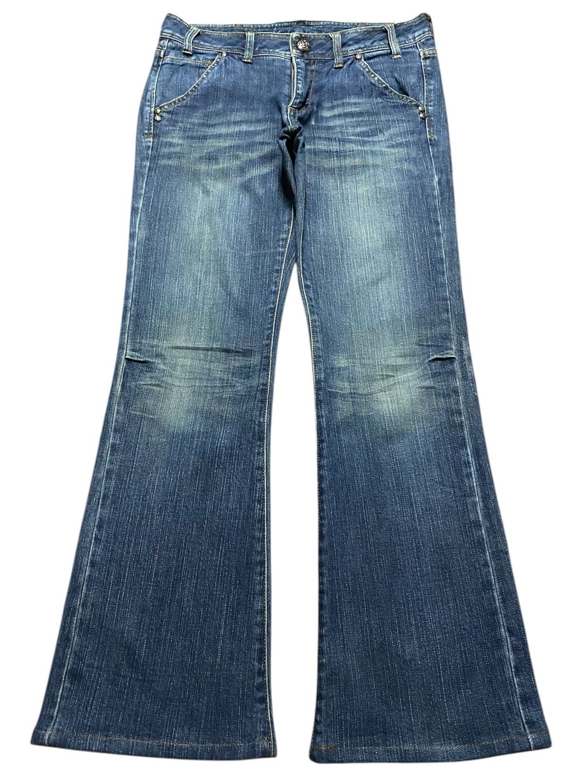 Vintage Japan Brand Clathas Flower Button Flare Jeans