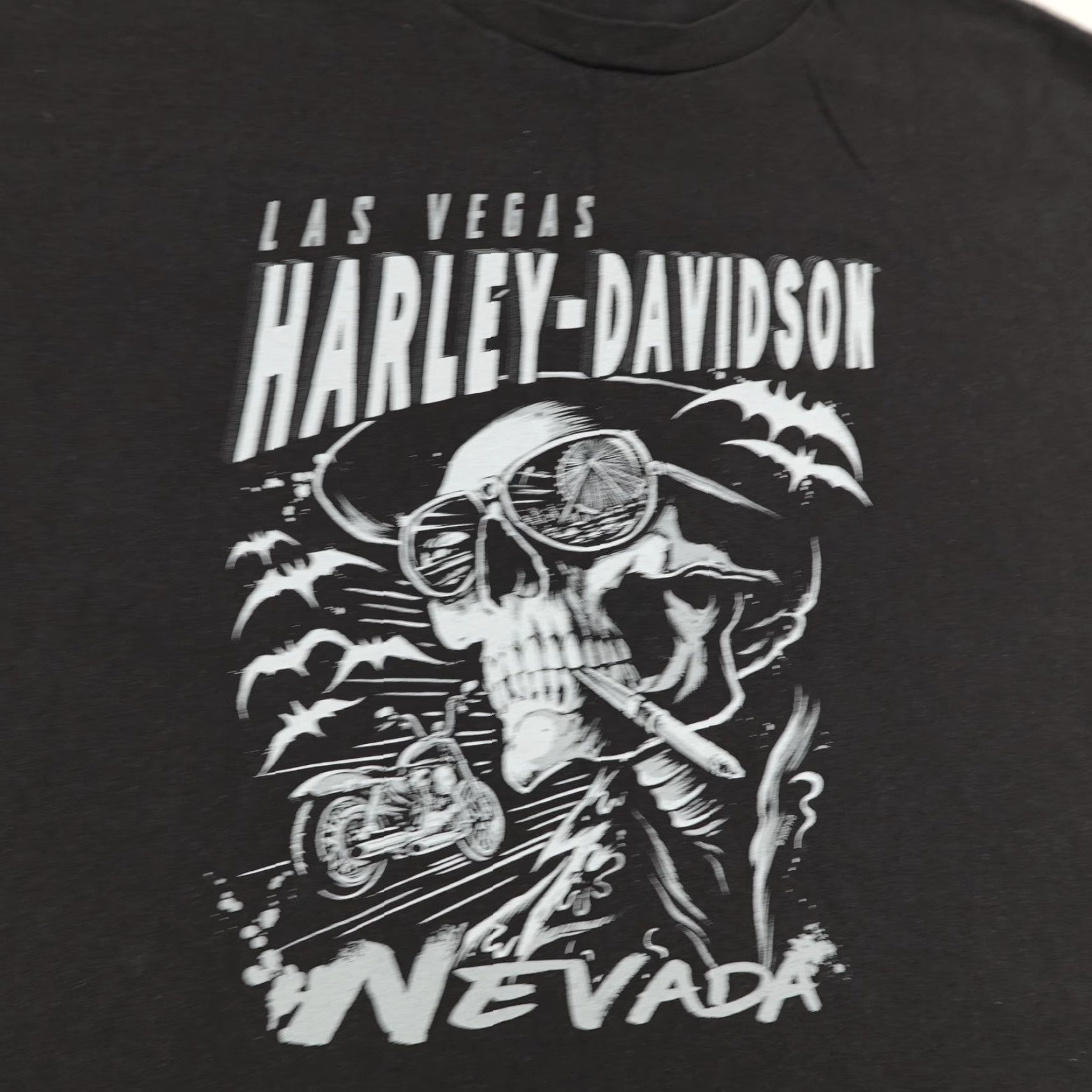 Harley Davidson Harley-Davidson Shirt Mens 2XL Black Biker Skull Tee - Graphic Print Crew Neck Short Sleeve, Classic Fit, Double-Sided, Cotton, Mexico - Adult Mens Size US XXL / EU 58 / 5 - 2 Thumbnail