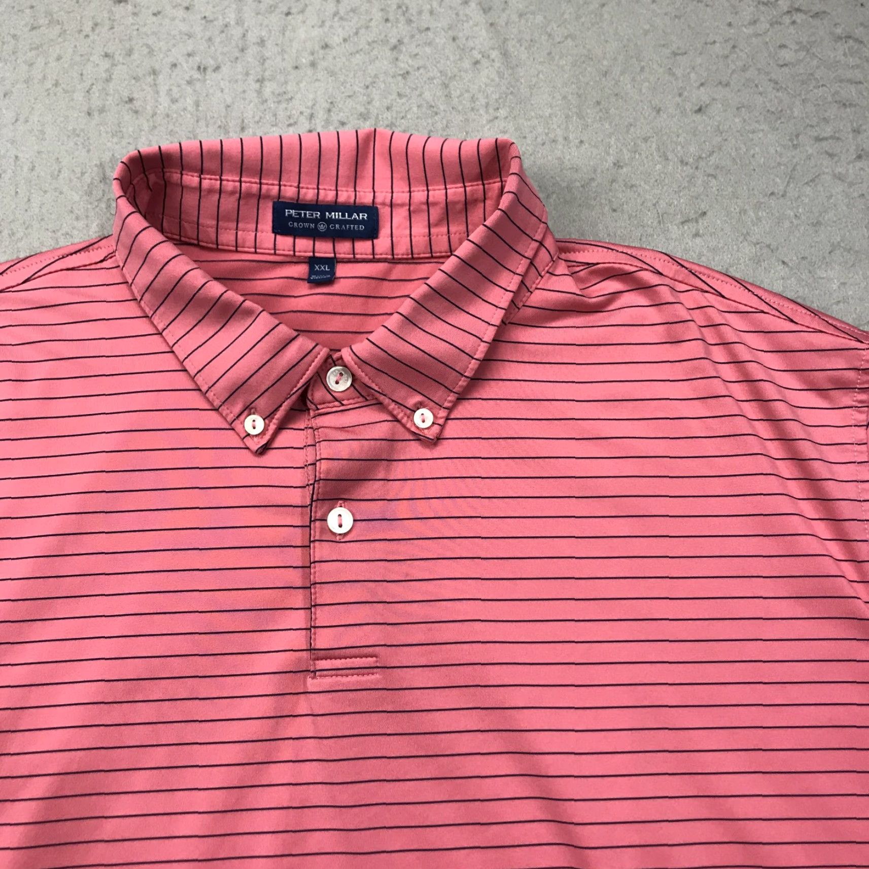 Peter Millar Peter Millar Crown Crafted Polo Shirt Mens 2XL Pink Stretch Crown Crafted Golf Logo polo shirt 2XL Mens Pink Sports Preppy Classic Golf Mens Size US XXL / EU 58 / 5 - 2 Thumbnail