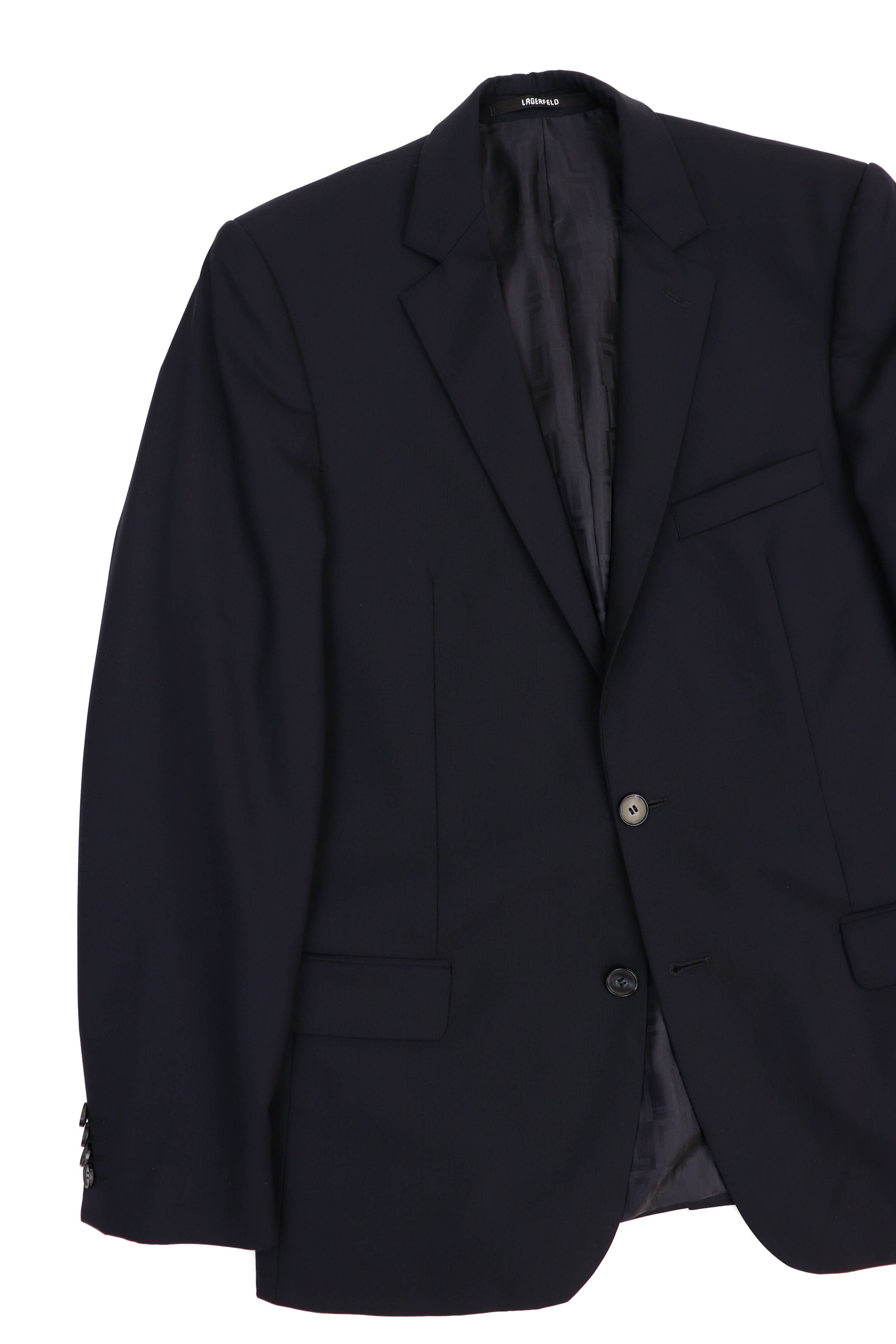 Karl Lagerfeld Lagerfeld Vintage 00s Blue Wool Sport Coat Blazer Jacket Size US M / EU 48-50 / 2 - 5 Thumbnail