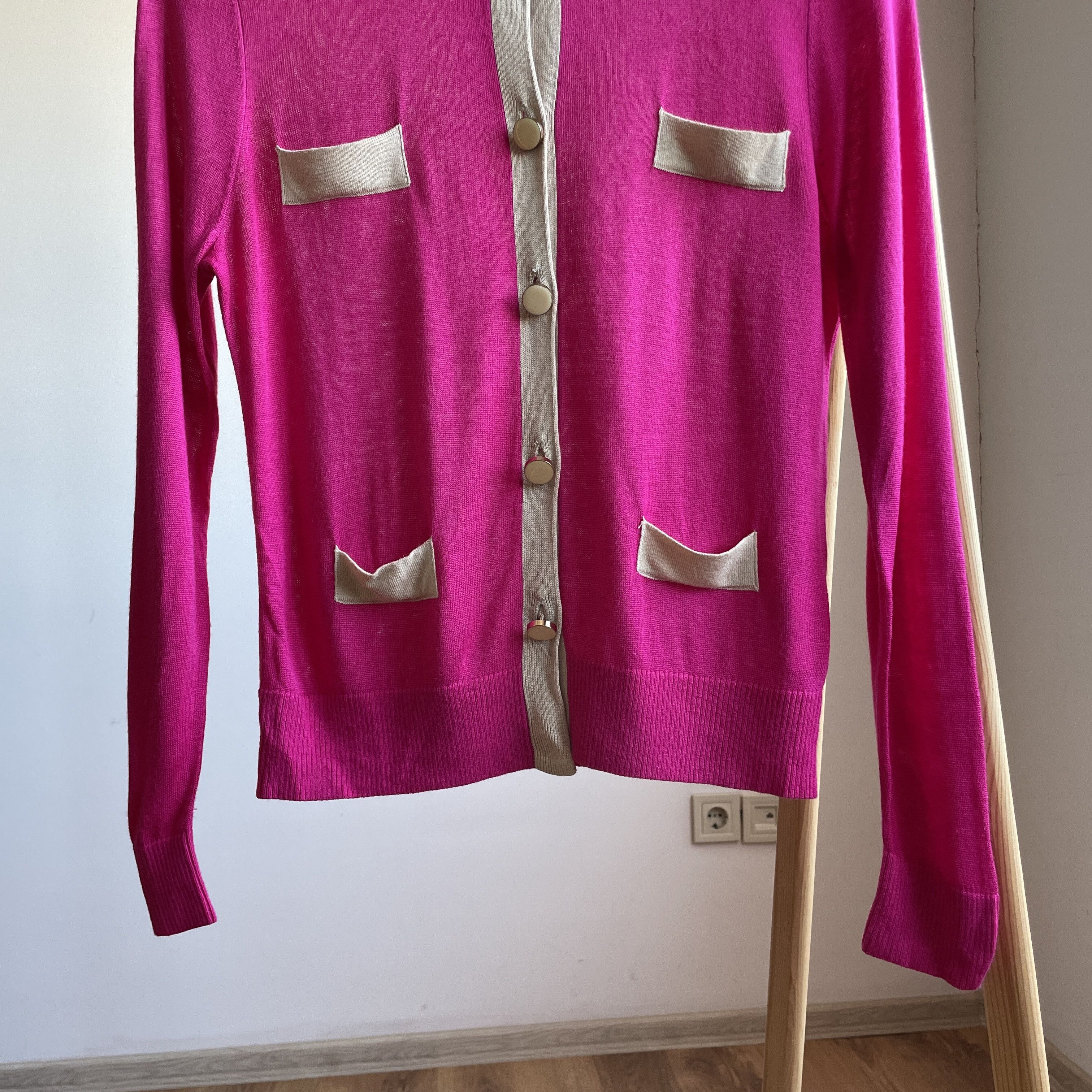 Prada Prada 2009 Womens Contrast Bijouterie Collar Wool Cardigan Size M / US 6-8 / IT 42-44 - 5 Thumbnail
