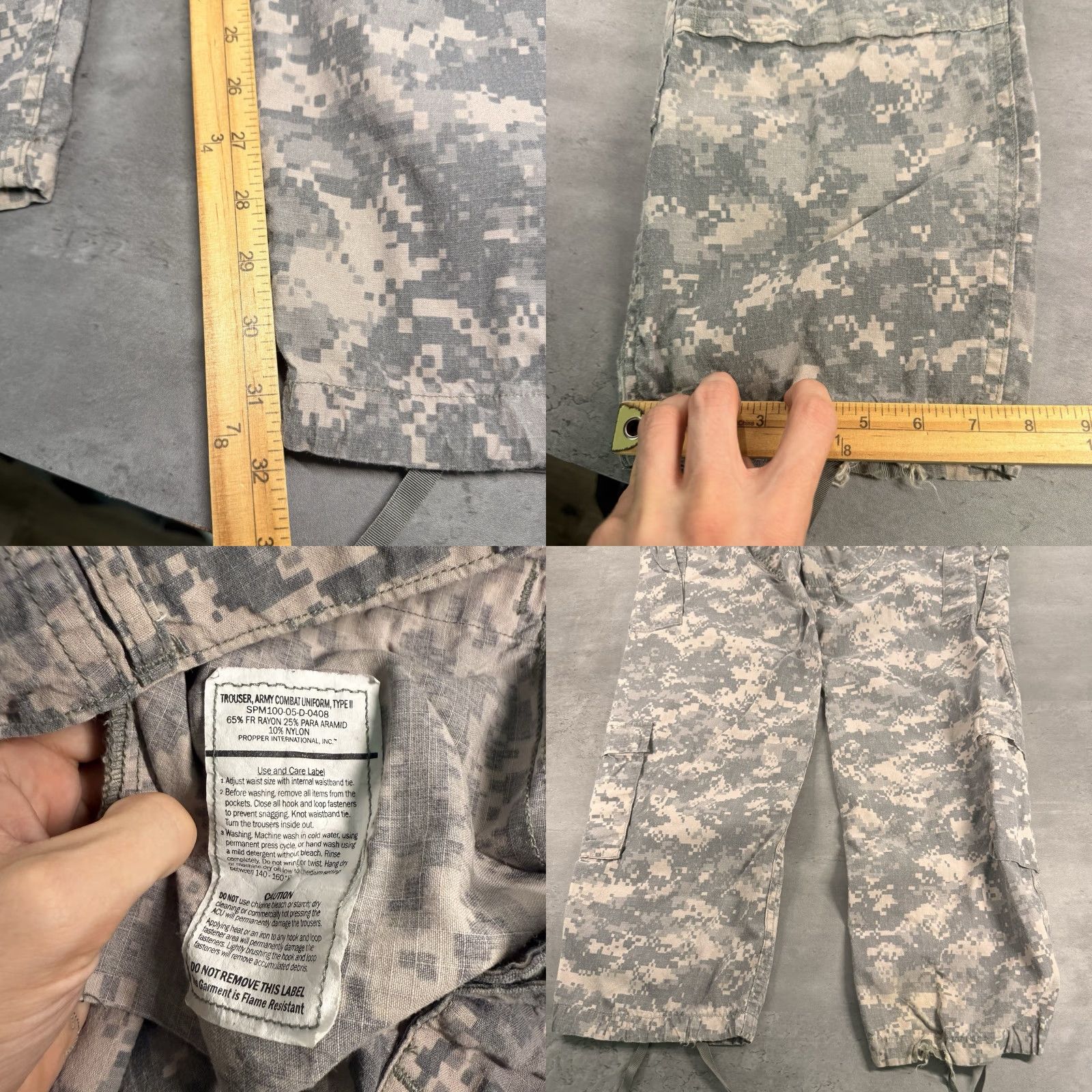 Propper VINTAGE PROPPER Military Army Cargo Pants Men Regular 33x32 Green Camouflage Canvas Cargo Pocket Army Outdoor 90s? Size US 33 - 8 Thumbnail