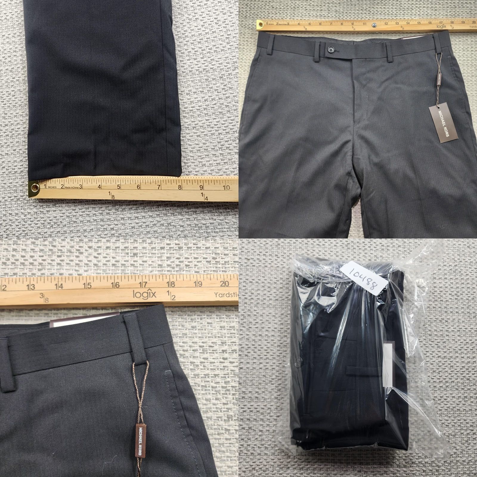 Michael Kors Michael Kors Pants Mens 36x30 Black Wool Blend Flat Front Dress Trousers Formal Shirt? Size US 36 / EU 52 - 8 Thumbnail