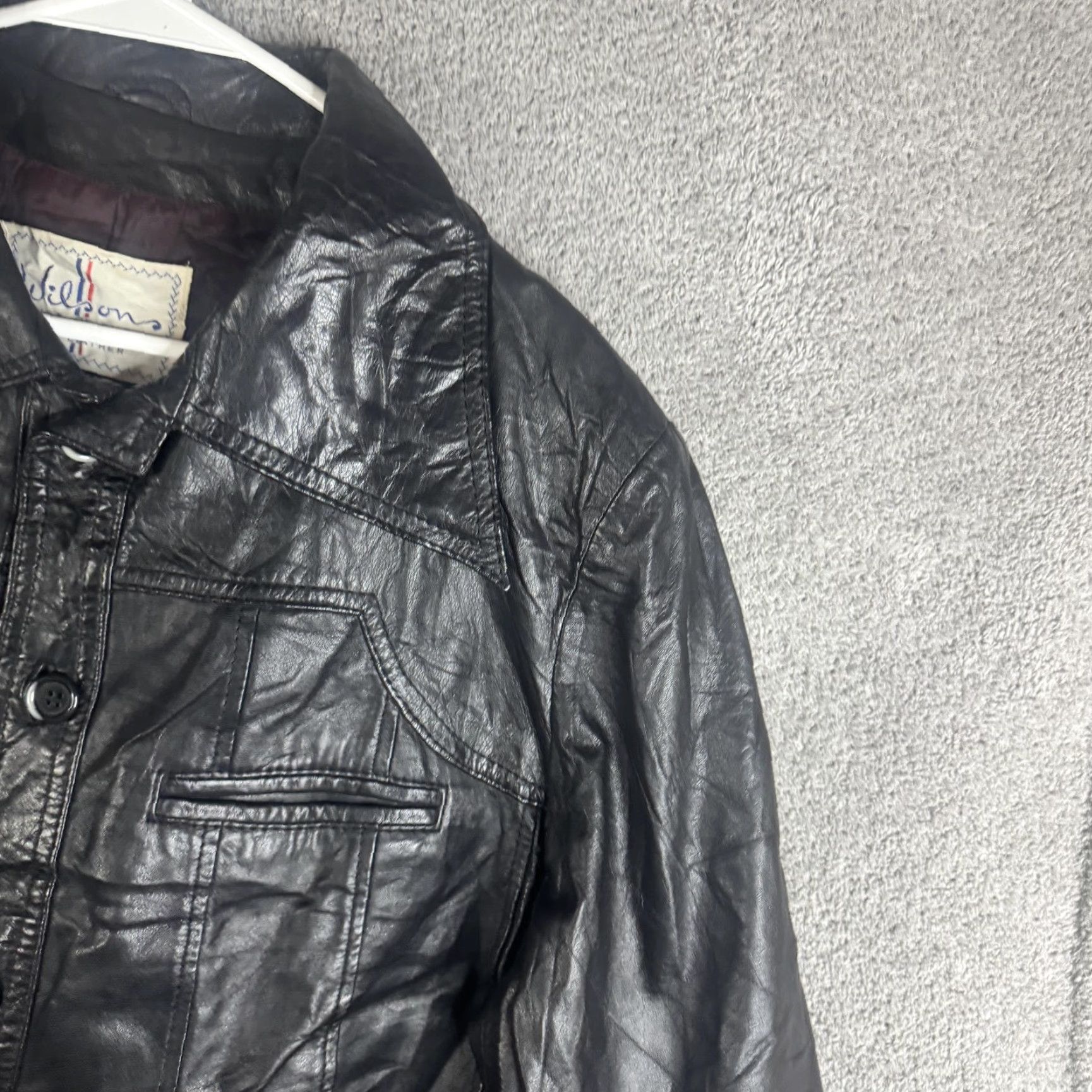 House of CB VINTAGE Wilson's House Of Suede And Leather Jacket Womens M Black Button Size M / US 6-8 / IT 42-44 - 4 Thumbnail