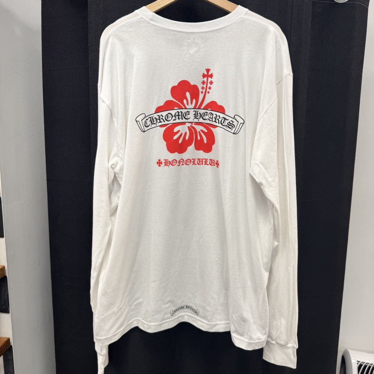 Chrome Hearts Chrome Hearts Honolulu Exclusive Hibiscus L/S Tee White Size US XXL / EU 58 / 5 - 3 Thumbnail