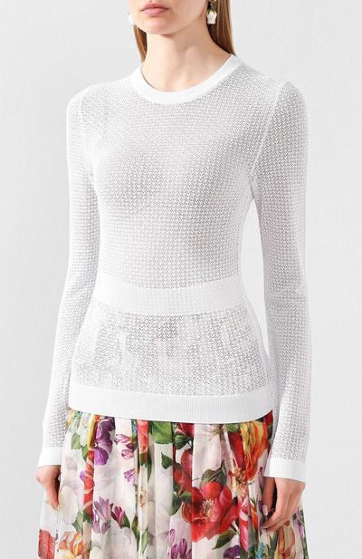 Dolce & Gabbana o1y0925 Crewneck Sweater in White Size M / US 6-8 / IT 42-44 - 3 Thumbnail
