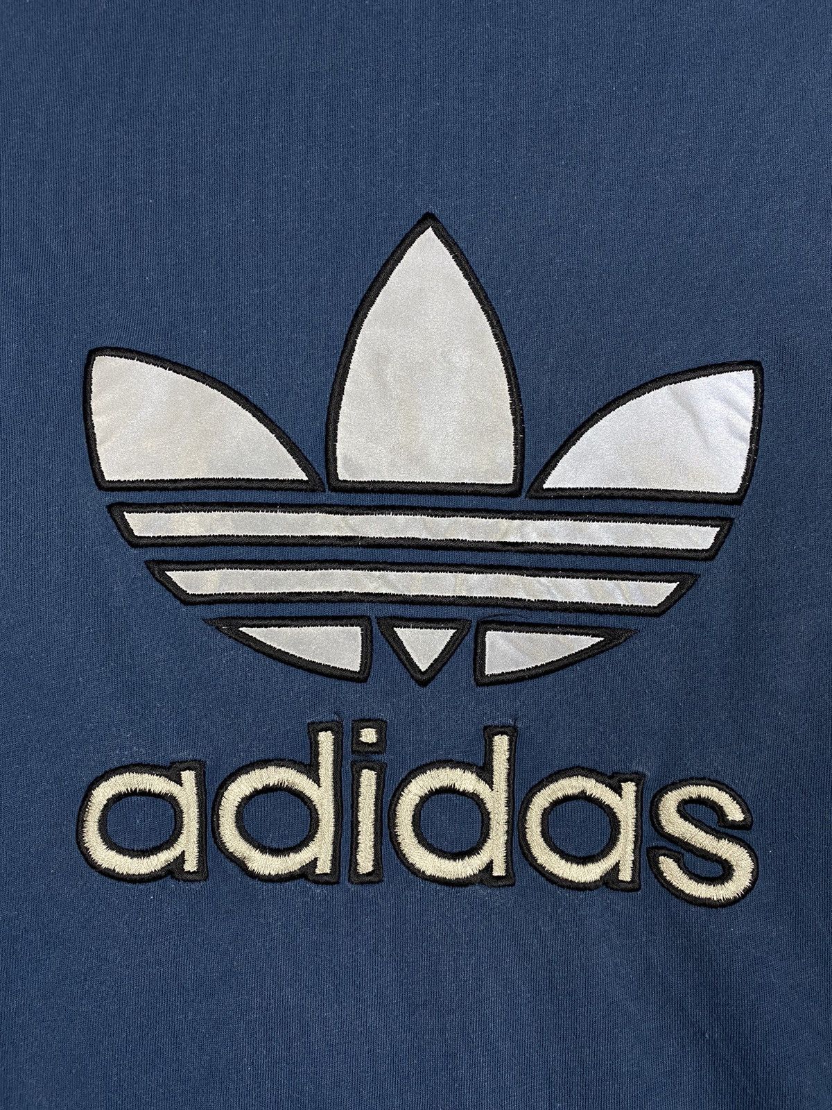 Adidas Vintage 90s Adidas Reflective Drill Big Logo Tee T Shirt Size US L / EU 52-54 / 3 - 7 Thumbnail