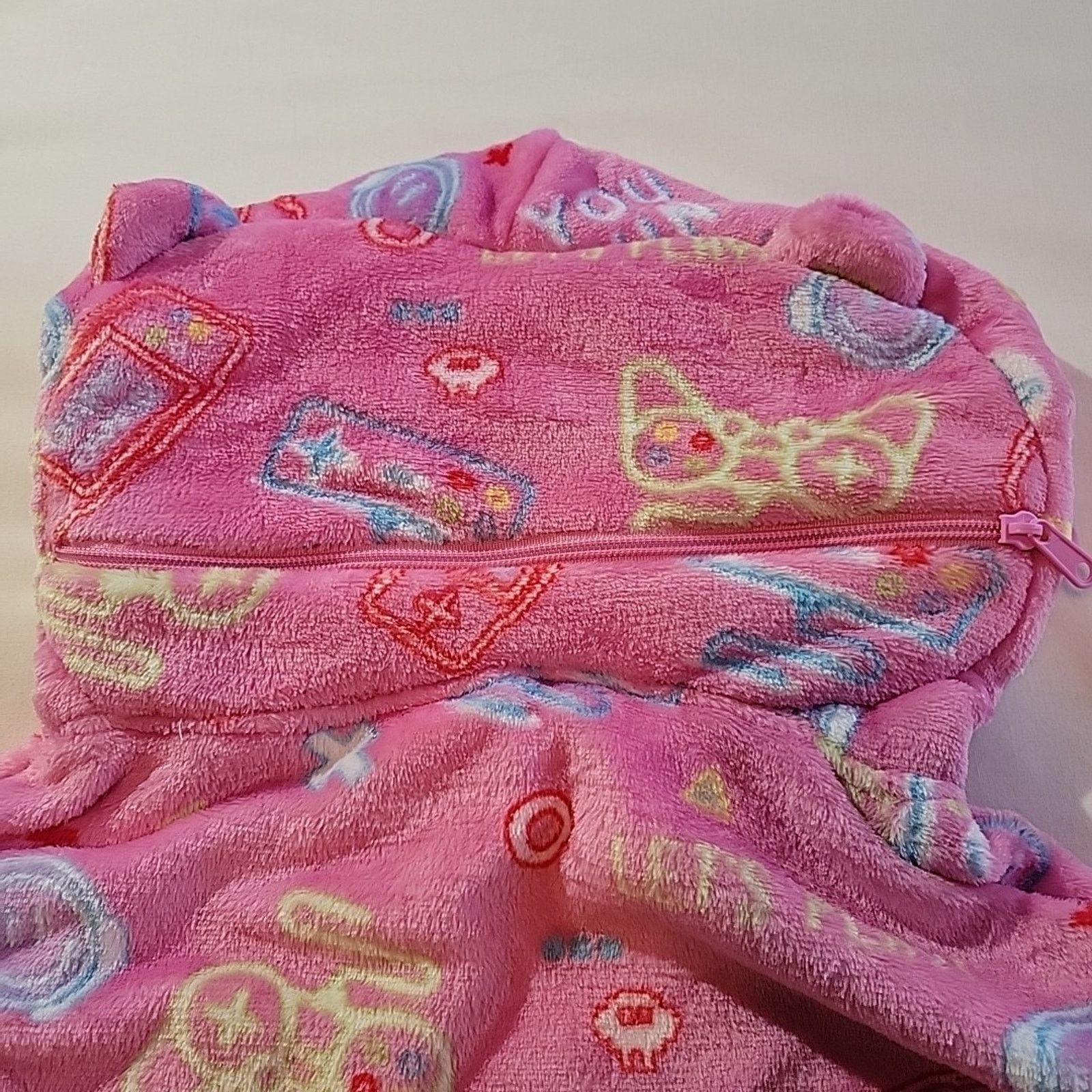 The Unbranded Brand Pink Blanket Hoodie Gaming Oversized Soft Fleece Glows Size ONE SIZE - 12 Thumbnail