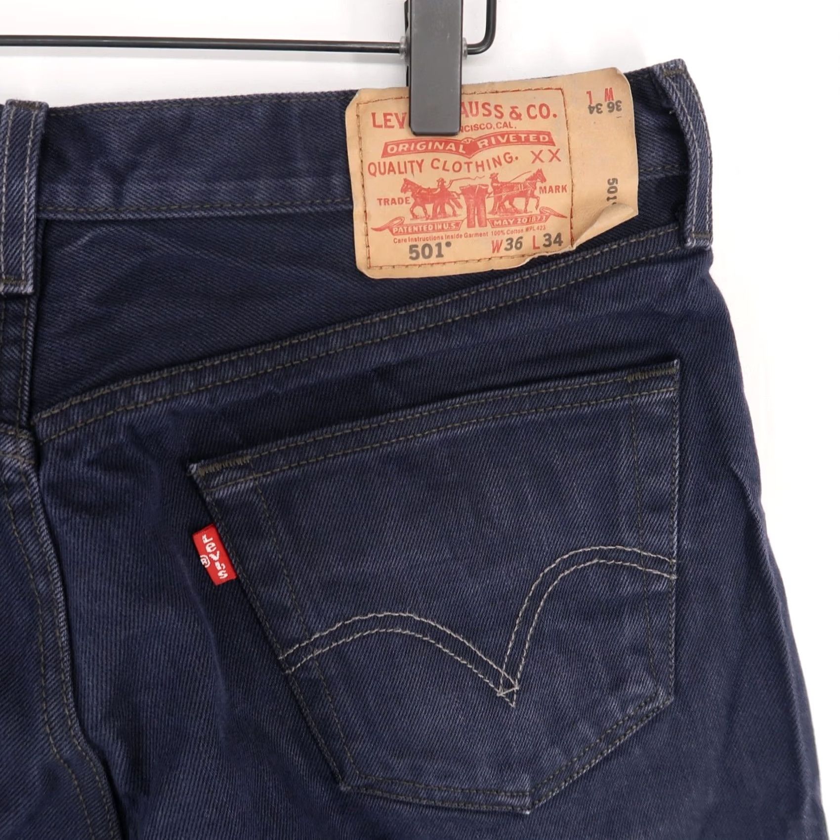 Levi's Levi's 501 Jeans Mens Regular Straight Blue Dark Wash Button Fly 36x34 Denim 5-Pocket Logo Juniors Sizes N/A Size US 36 / EU 52 - 6 Thumbnail