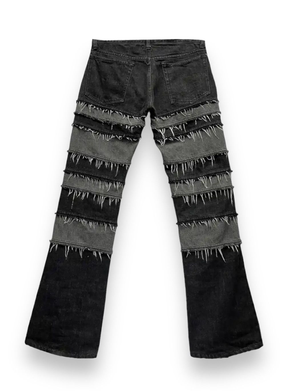 Designer × Self Edge FYE🔥90’s Frayed Hem Panel Hagi Patchwork Punk Flare Denim🔥 Size US 31 - 3 Thumbnail