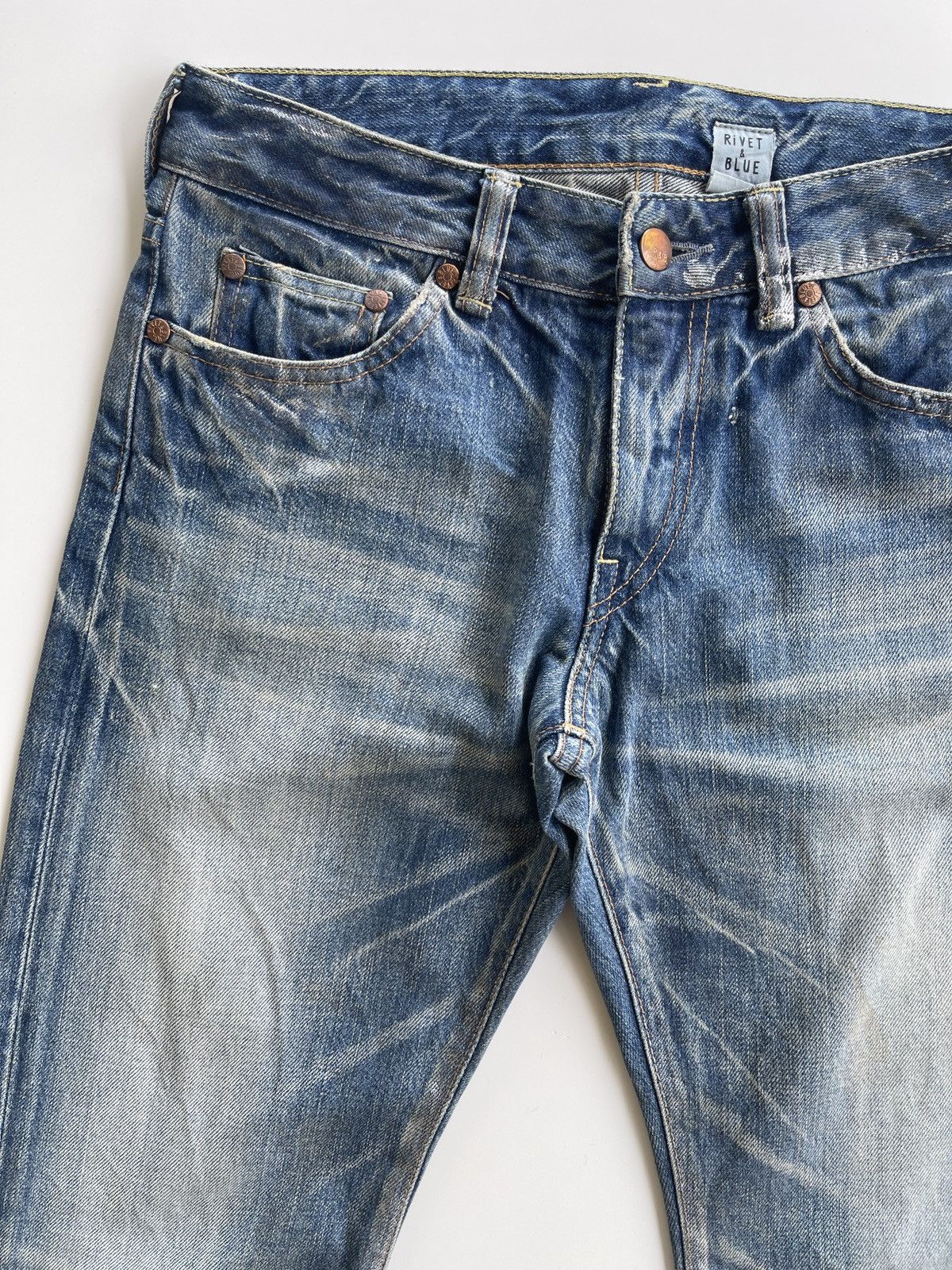 Japanese Brand Rivet & Blue Japanese Distressed Paint Splatter Jeans Size US 29 - 8 Thumbnail