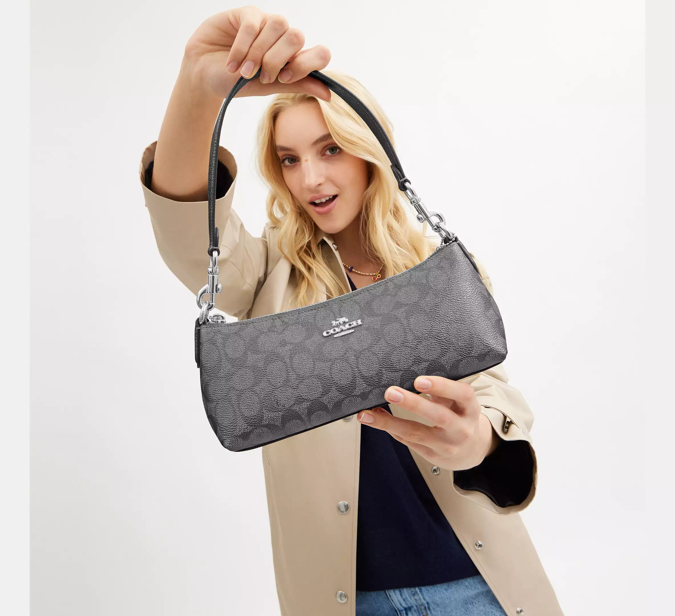 Coach Charlotte Shoulder Bag In Signature Canvas CX580 Size ONE SIZE - 8 Thumbnail