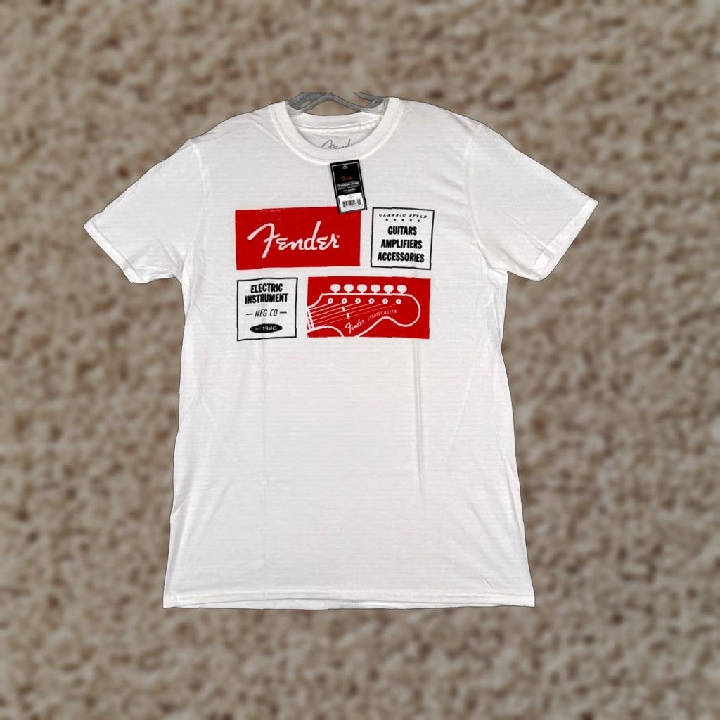 Fender Fender Shirt Men Medium White Red Guitar 1964 Stratocaster Amps Accessories TAGS Shirts Size US M / EU 48-50 / 2 - 1 Thumbnail