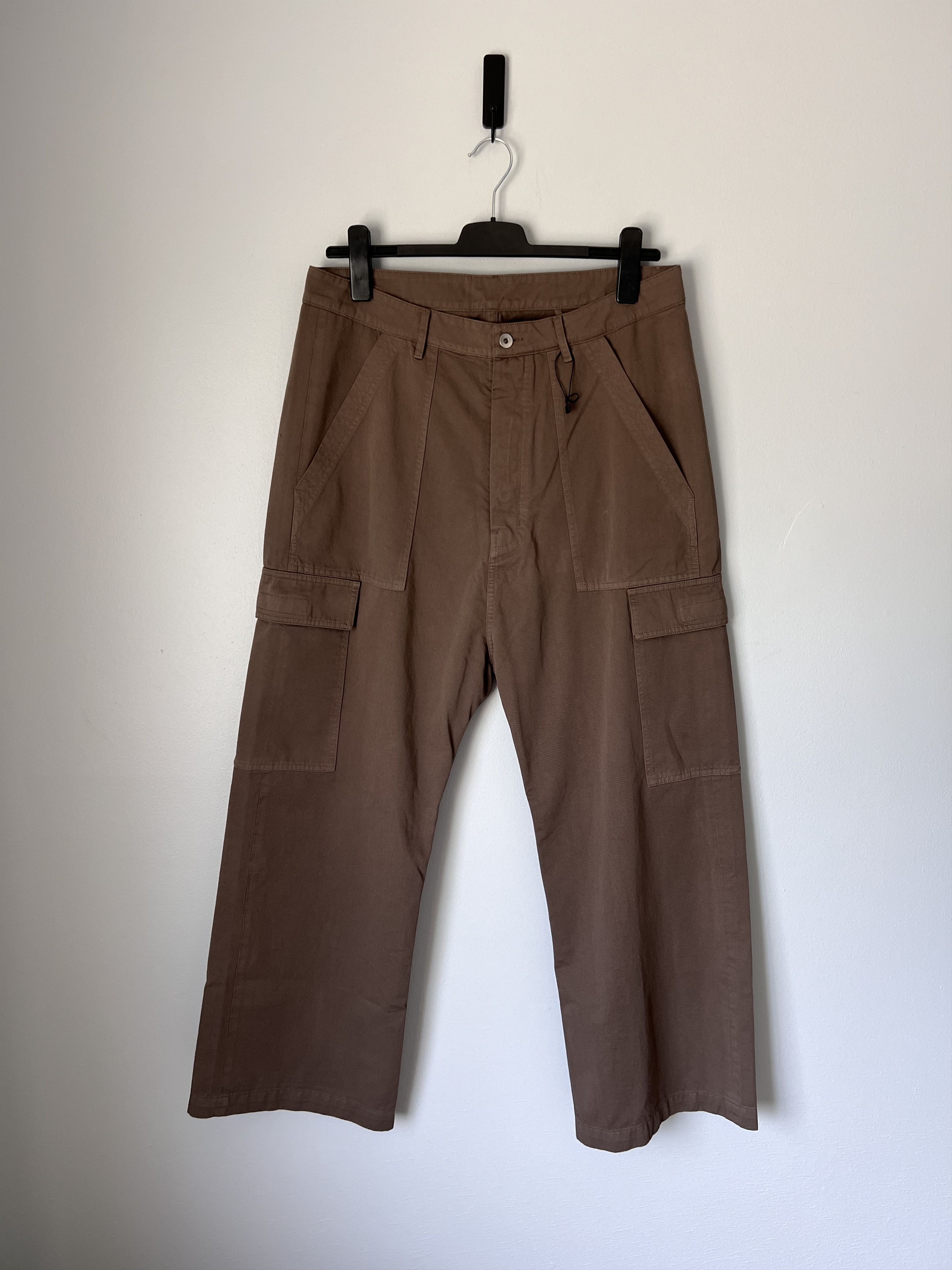 Rick Owens Drkshdw Rick Owens DRKSHDW Cargo Trousers in Dust Brown Size US 35 - 1 Thumbnail