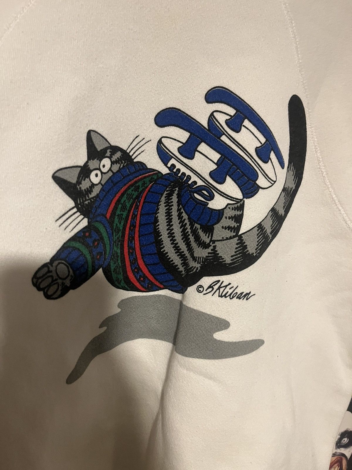 Other 80’s Crazy Shirts Double sided B Kliban Skating Cat sweater Size L / US 10 / IT 46 - 11 Thumbnail