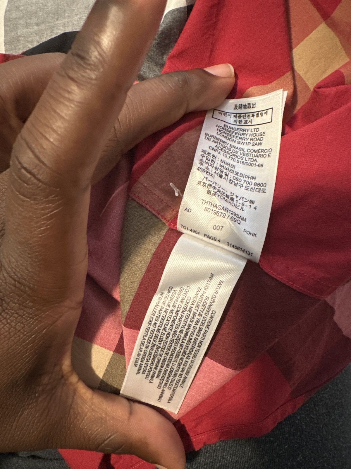 Burberry Burberry Check Cotton T-shirt Size US M / EU 48-50 / 2 - 6 Thumbnail