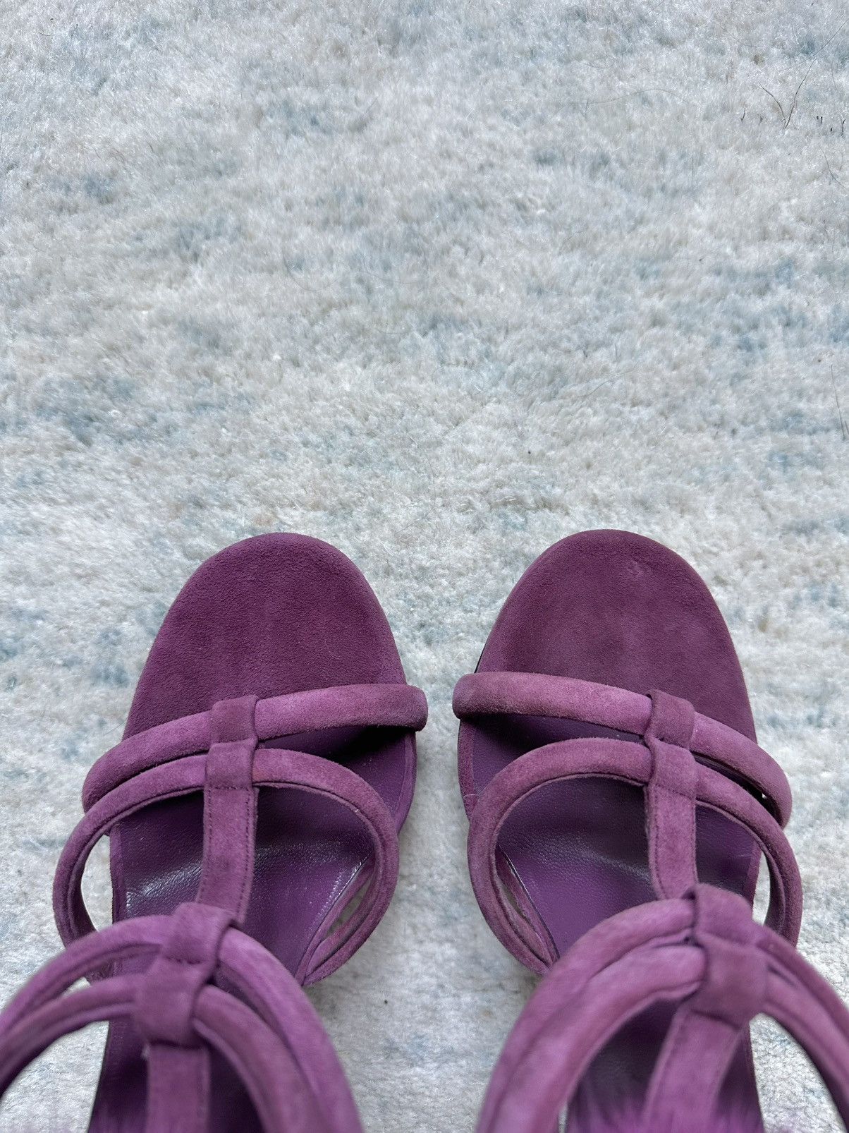 Gucci Gucci Camilla T Strap Suede Heels Sandals Mink Fur Cuff Size US 7 / IT 37 - 4 Thumbnail