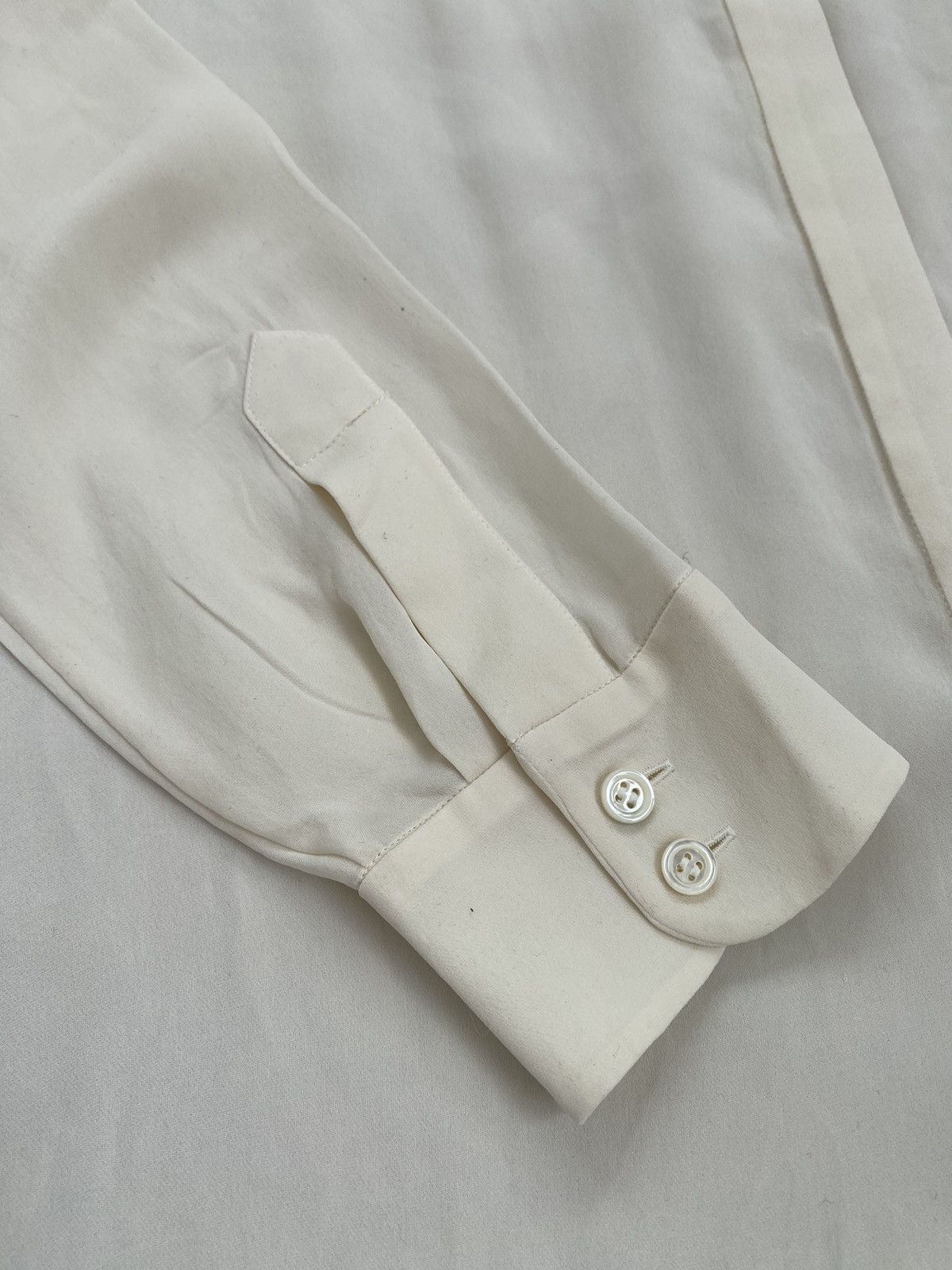 Chloe Chloe Sheer 100% Silk Blouse Long Sleeve Milk Made in France Size XS / US 0-2 / IT 36-38 - 5 Thumbnail