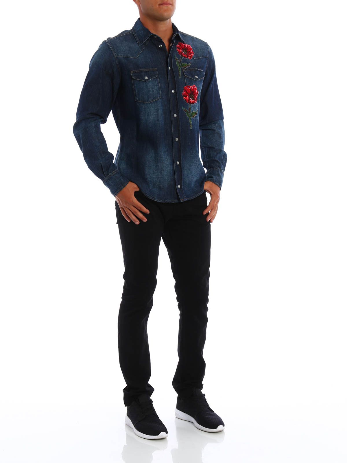 Dolce & Gabbana o1y0125 Denim Shirt in Blue Size US M / EU 48-50 / 2 - 5 Thumbnail