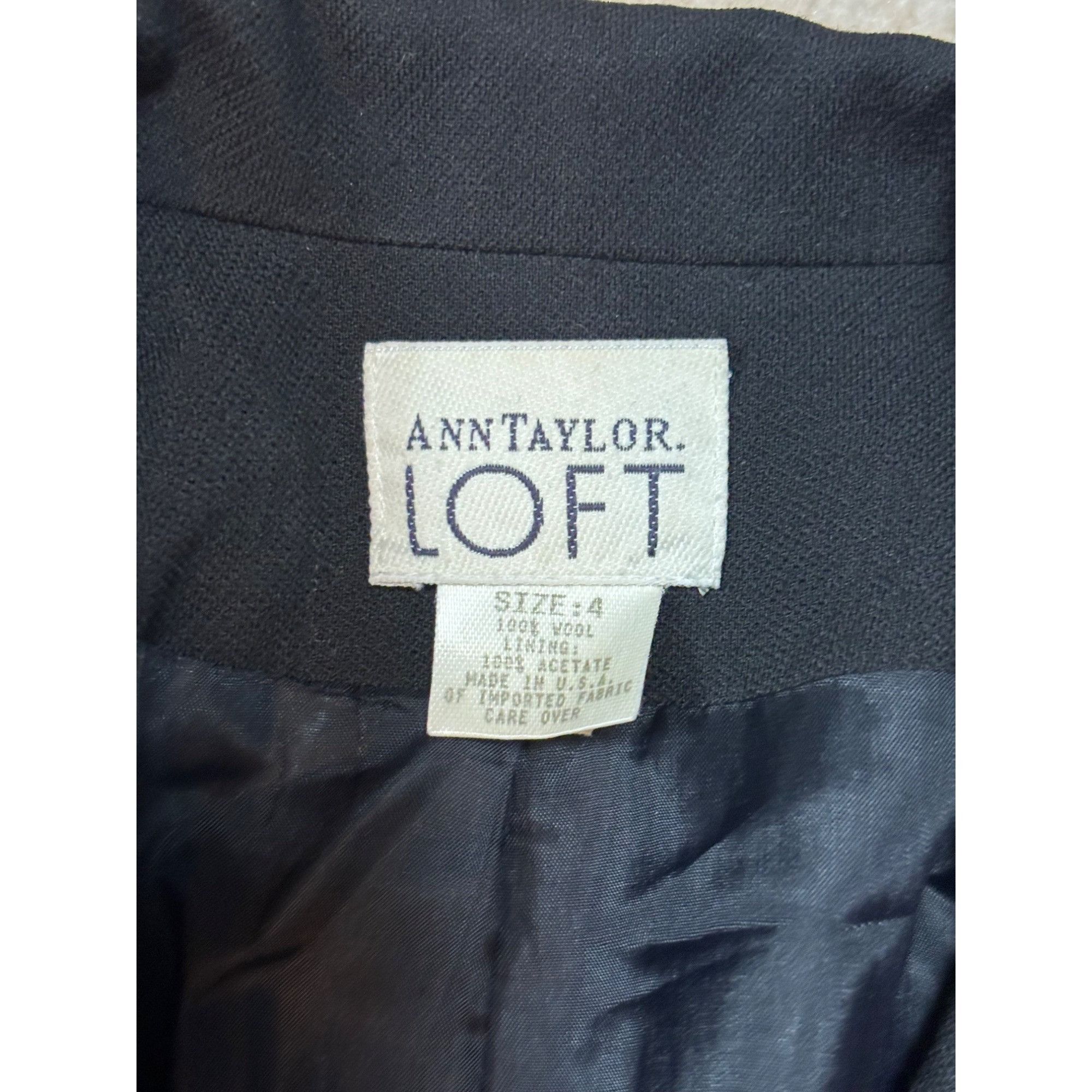 Other Ann Taylor Loft Womens Black Wool Blazer Size 4 Size S / US 4 / IT 40 - 9 Thumbnail
