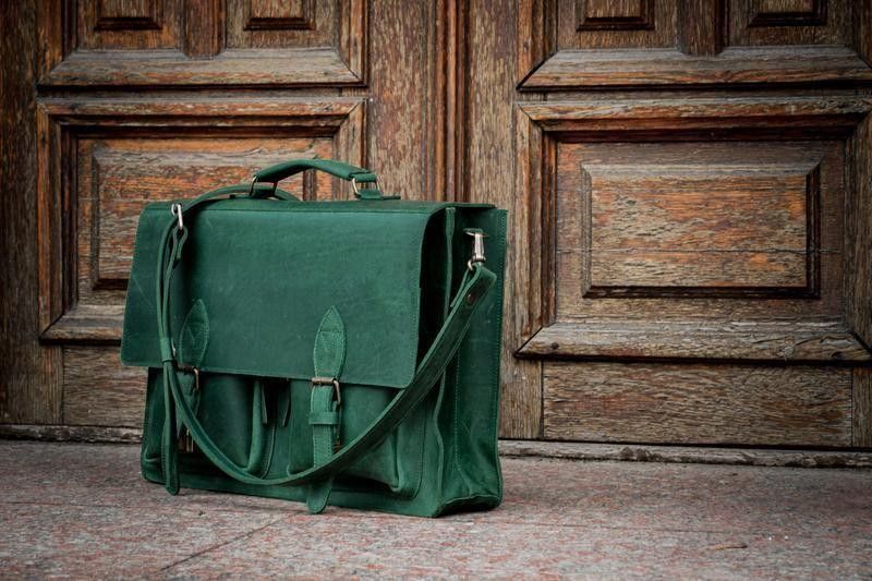 Handmade Genuine leather business men's briefcase Size ONE SIZE - 2 Thumbnail