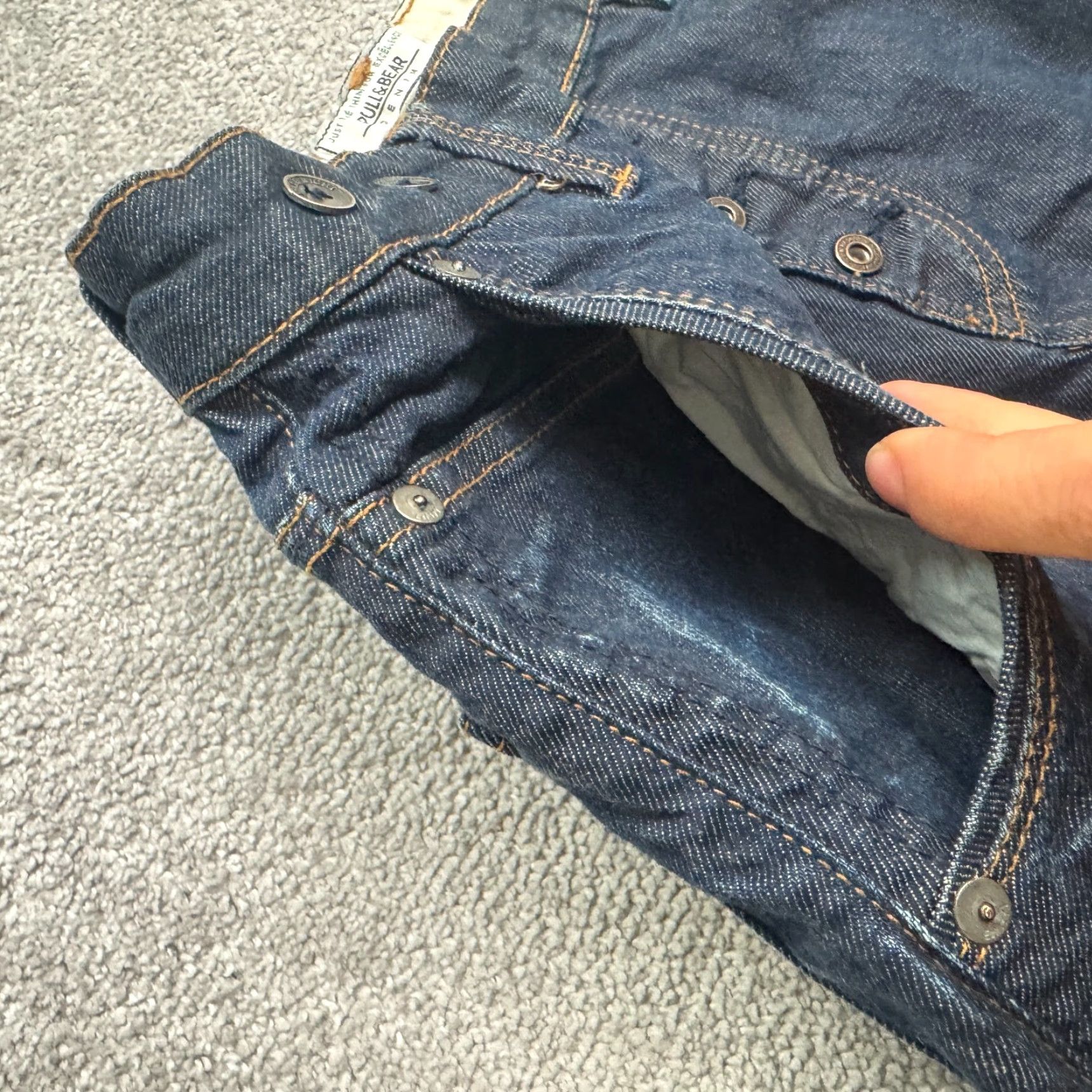 Vintage Pull&Bear Jeans Men 30 Denim Light Blue Dark Wash Regular Fit 5-Pocket Button Fly Tapered Cotton Brand: Pull&Bear Size US 30 / EU 46 - 5 Thumbnail
