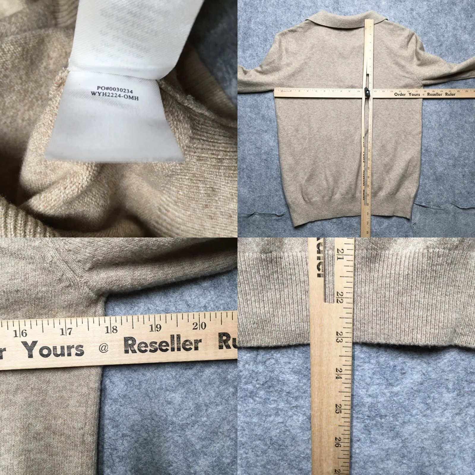 Faherty Faherty Sweater Polo Womens M Oatmeal Beige Collared V Neck Pullover Knit Cotton Blend Long Sleeve Modern Classic Preppy Womens Size M / US 6-8 / IT 42-44 - 8 Thumbnail