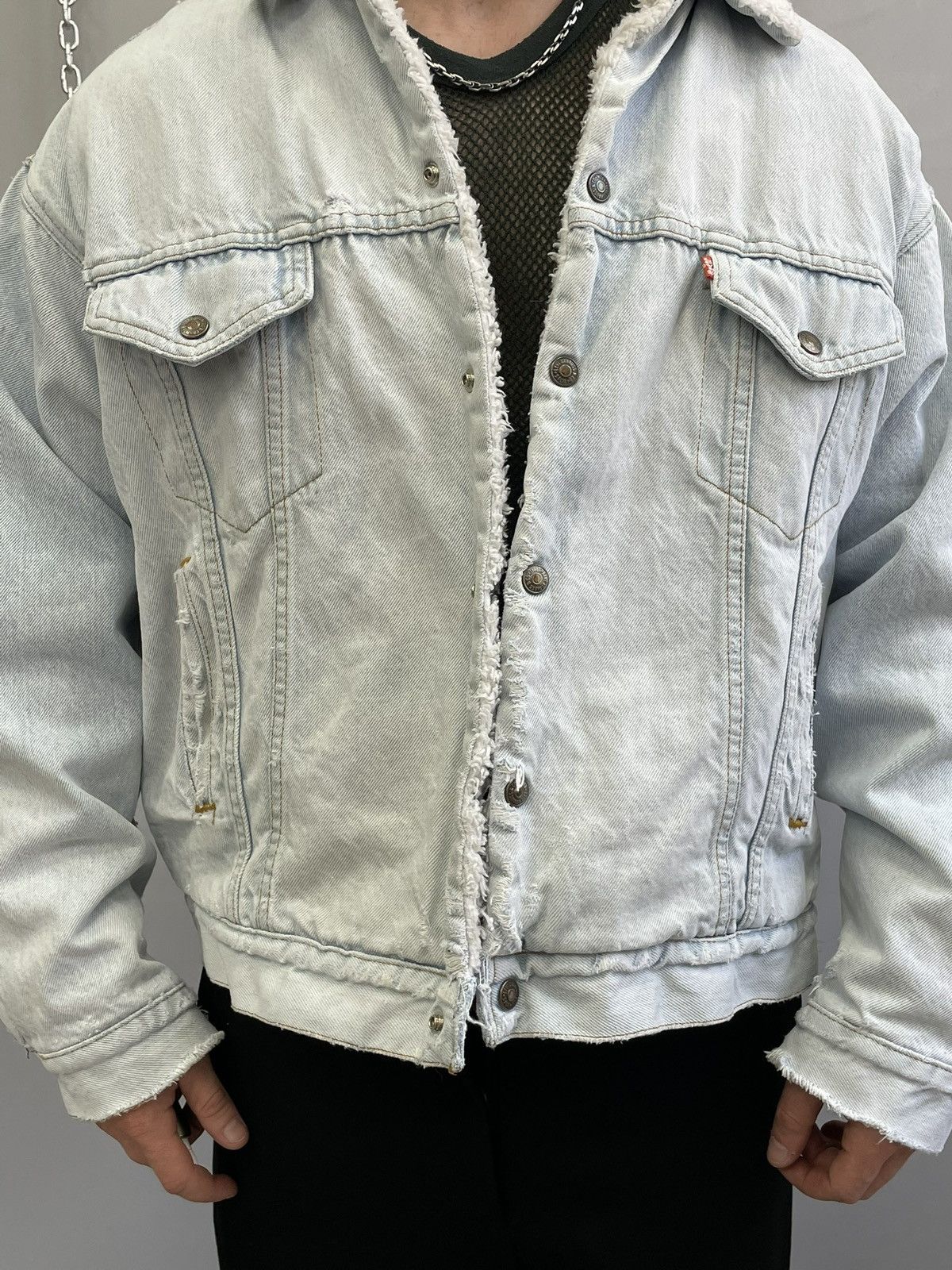 Levi's Sherpa 80s Levi’s made in USA faded Kanye west style jacket Size US L / EU 52-54 / 3 - 3 Thumbnail