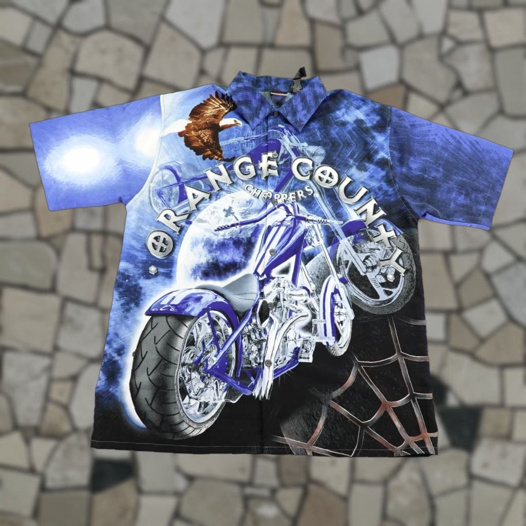 Vintage VINTAGE Orange County Choppers Shirt Mens L Blue Button-Up Motorcycle Eagle AOP Size US L / EU 52-54 / 3 - 1 Thumbnail