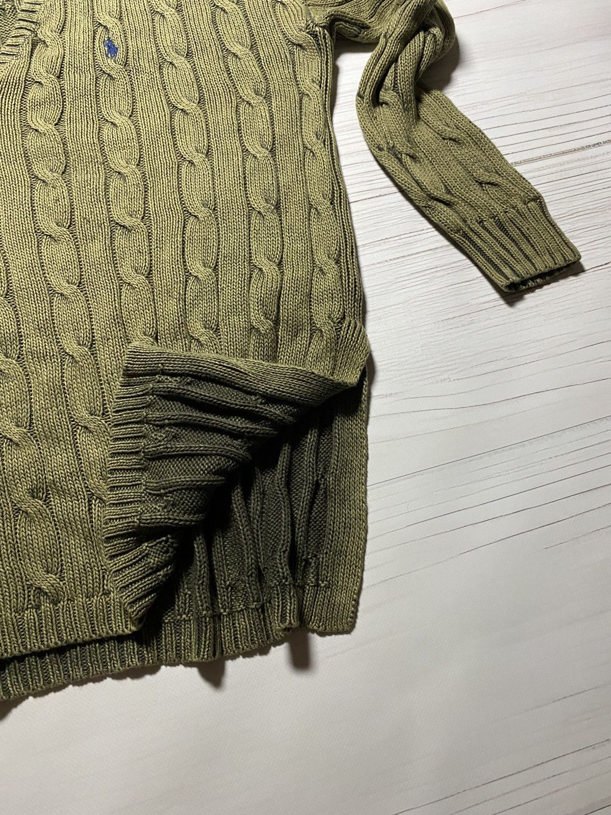 Polo Ralph Lauren Vintage Polo Ralph Lauren cable knit oversize V-neck sweater Size XS / US 0-2 / IT 36-38 - 13 Thumbnail