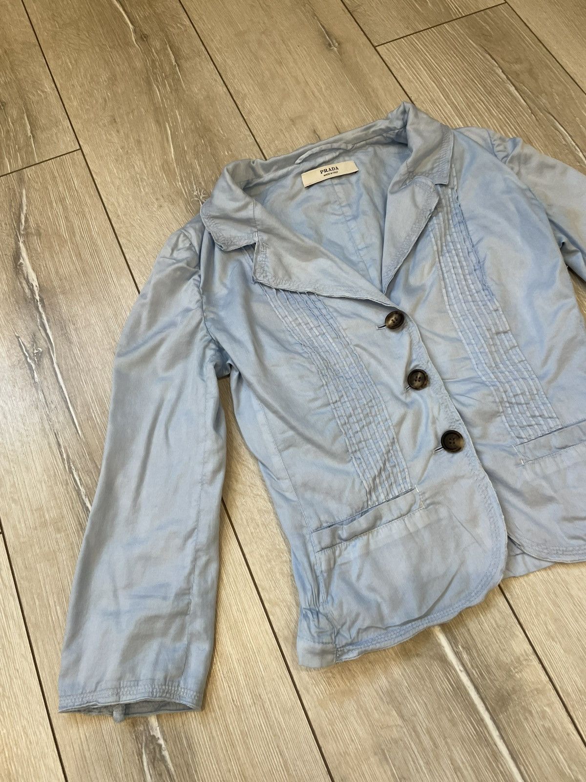 Prada Prada Italy Single Breasted Blazer Blue Women 38 Asymmetric Size XS / US 0-2 / IT 36-38 - 2 Thumbnail