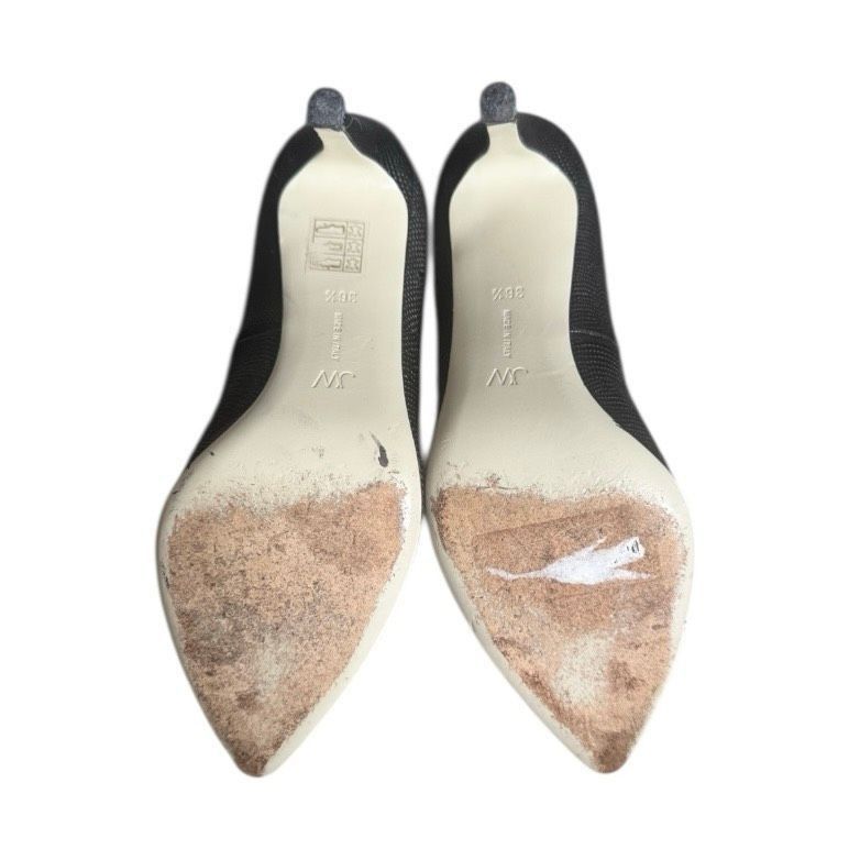 Jason Wu Jason Wu Black Textured Leather Heels 36.5 Size US 5.5 / IT 35.5 - 5 Thumbnail