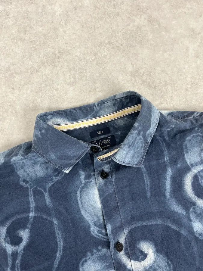 Armani 2000s Armani Blue Psycho Medusa Shirt Size US M / EU 48-50 / 2 - 5 Thumbnail