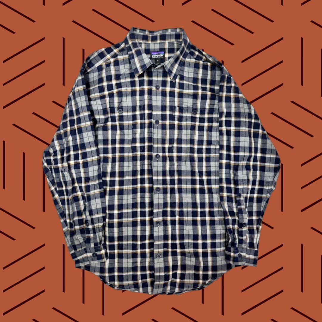 Patagonia VINTAGE Patagonia Men's M Organic Cotton Pima Flannel Shirt Plaid Button-Down Size US M / EU 48-50 / 2 - 1 Thumbnail