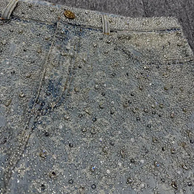 Louis Vuitton Louis Vuitton Denim Jeans with Rhinestones. Size US 38 / EU 54 - 3 Thumbnail