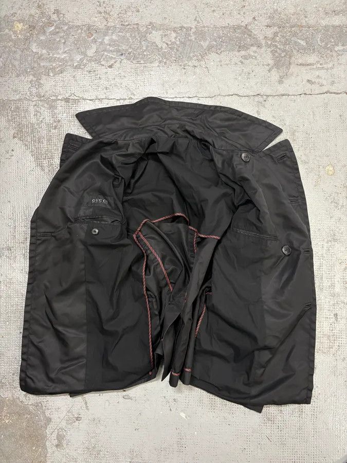 Gucci 2000s Gucci Black Waxed Buttoned Peacoat Jacket Size US M / EU 48-50 / 2 - 6 Thumbnail