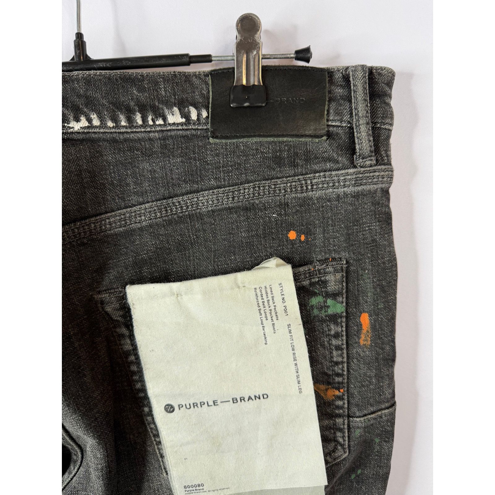 Purple Brand Purple Jeans Grey Orange Green Splatter Used 34 Size US 34 / EU 50 - 3 Thumbnail