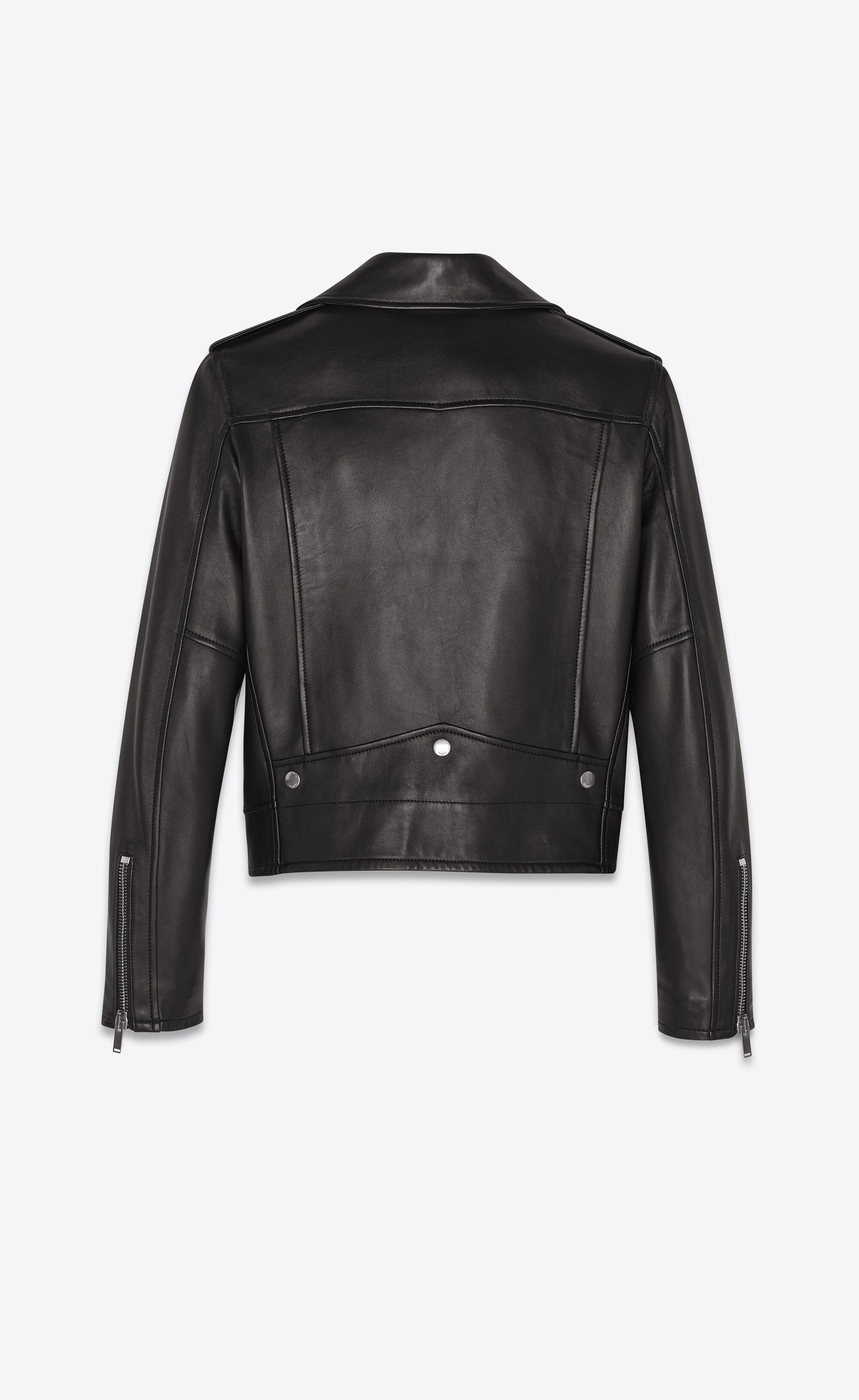 Saint Laurent Paris oc11z1225 481862 Motorcycle Jacket in Lambskin in Black Size S / US 4 / IT 40 - 2 Thumbnail