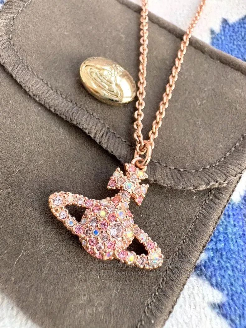 Vivienne Westwood Vivienne Westwood Rose Gold Saturn Necklace. Size ONE SIZE - 1 Thumbnail