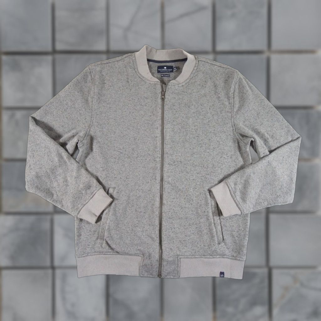 Southern Tide Southern Tide Mens Jacket Bomber Jacket XL Gray Fleece Zip Full Zip Casual Outdoor Stand-Up Collar, Regular Fit, Outer Shell Polyester Size US XL / EU 56 / 4 - 1 Thumbnail