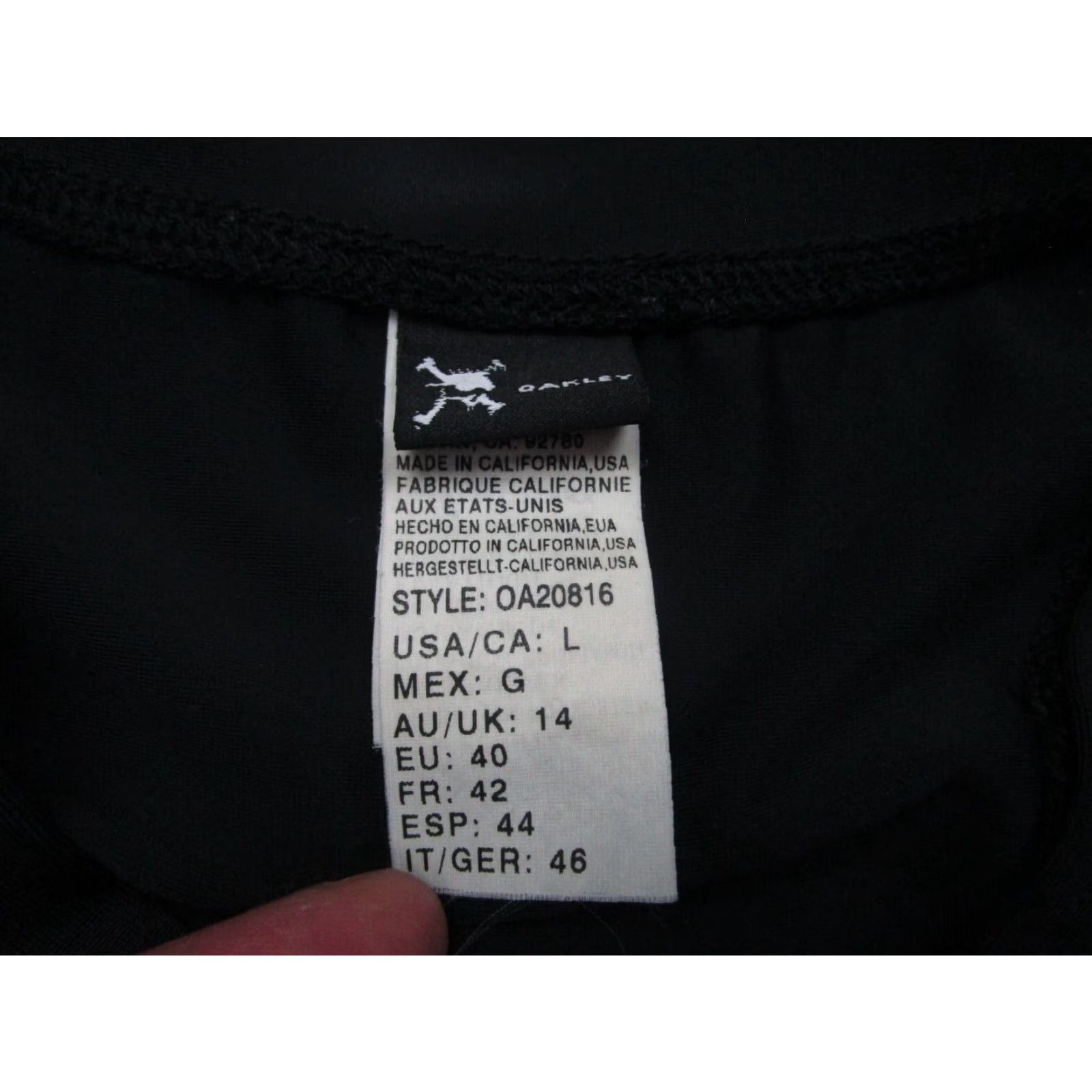 Oakley Oakley Women's Black Long Sleeve Zip Shirt Sheer Moisture Wicking Cyber Gothic Style L Size L / US 10 / IT 46 - 5 Thumbnail