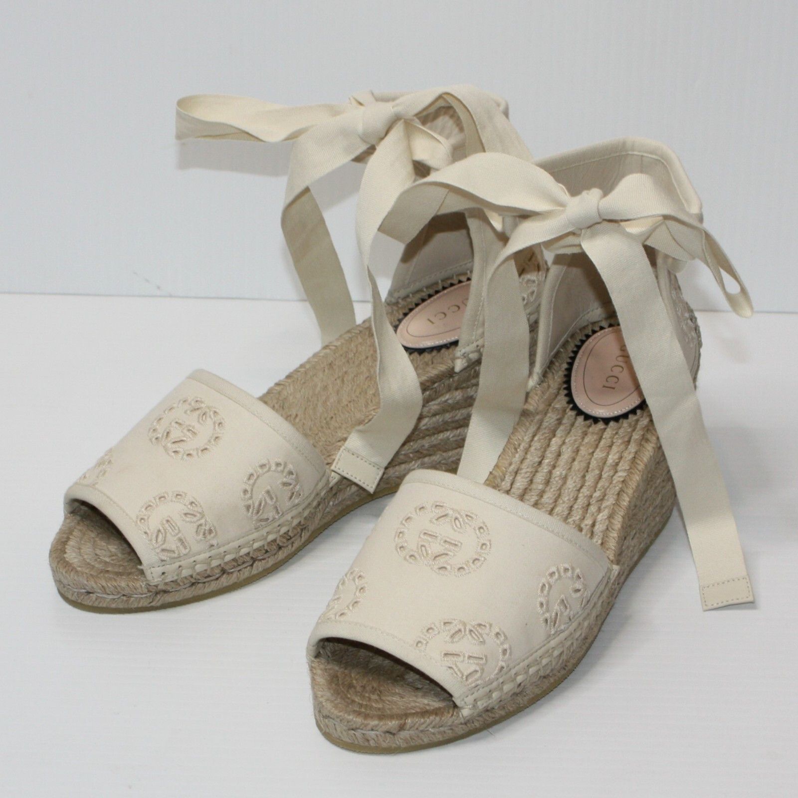 Gucci Damita Espadrille Wedge Sandal in Ivory EU 40 / US 10 $1050 Size US 10 / IT 40 - 7 Thumbnail