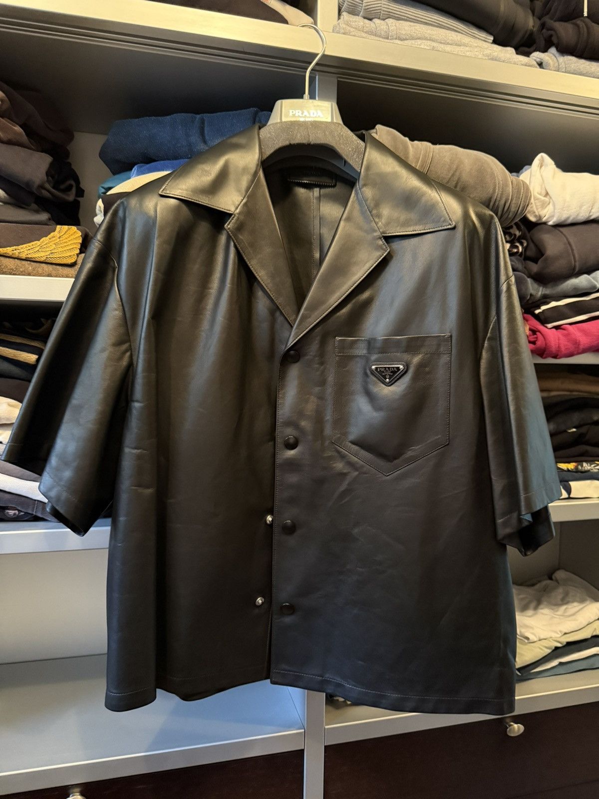 Prada Prada Set - HOLY GRAIL🏆: Size 52 Nappa Leather Shirt + Short Size US L / EU 52-54 / 3 - 1 Thumbnail