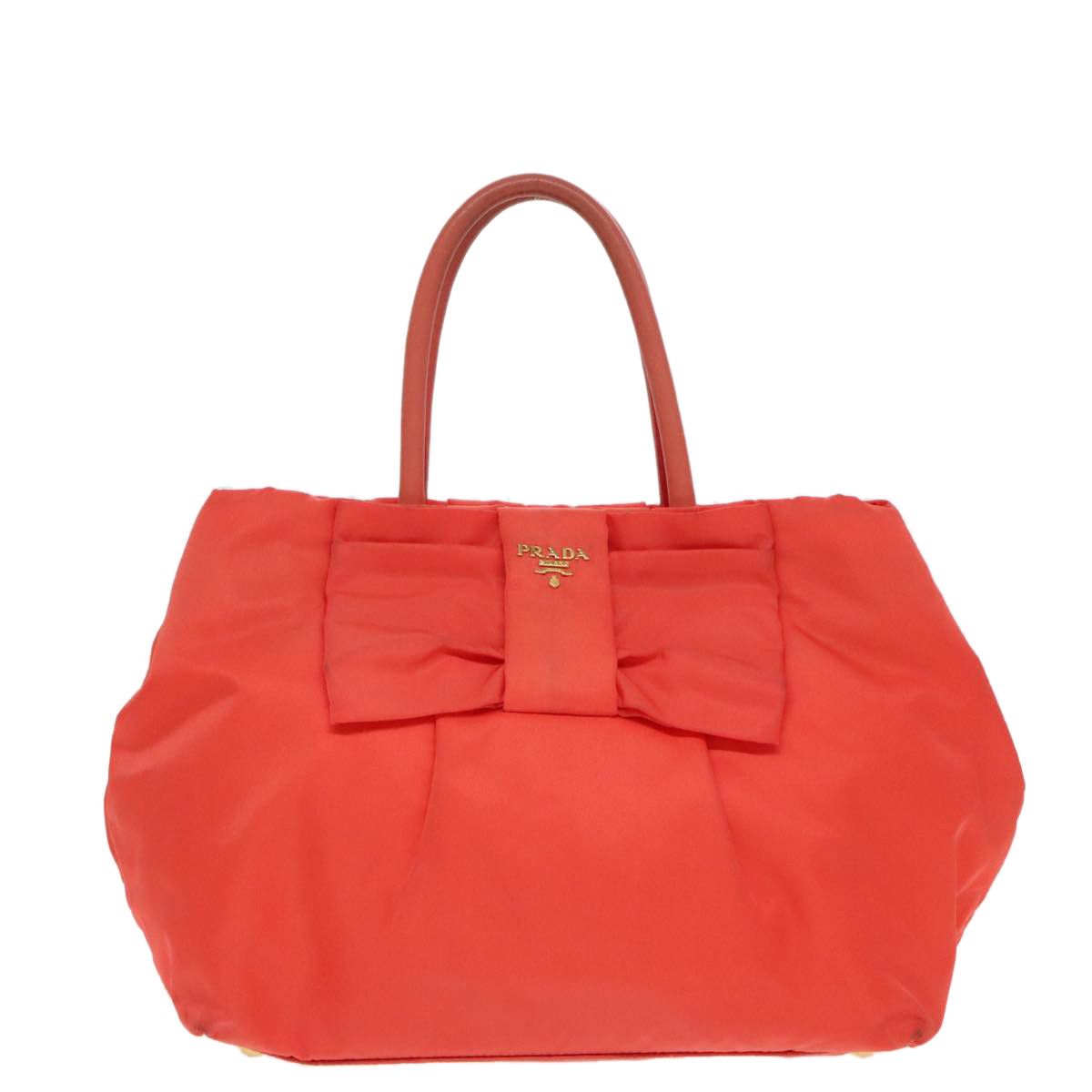 Prada Ribbon Orange Synthetic Handbag (Pre-Owned) Size ONE SIZE - 1 Thumbnail
