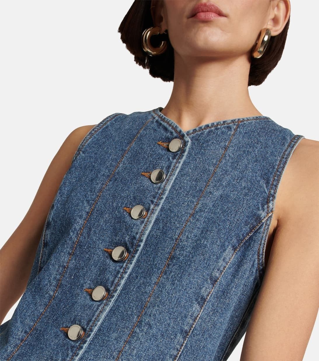 Chloe o1loc1c0625 Denim Dress in Denim Size XL / US 12-14 / IT 48-50 - 4 Thumbnail