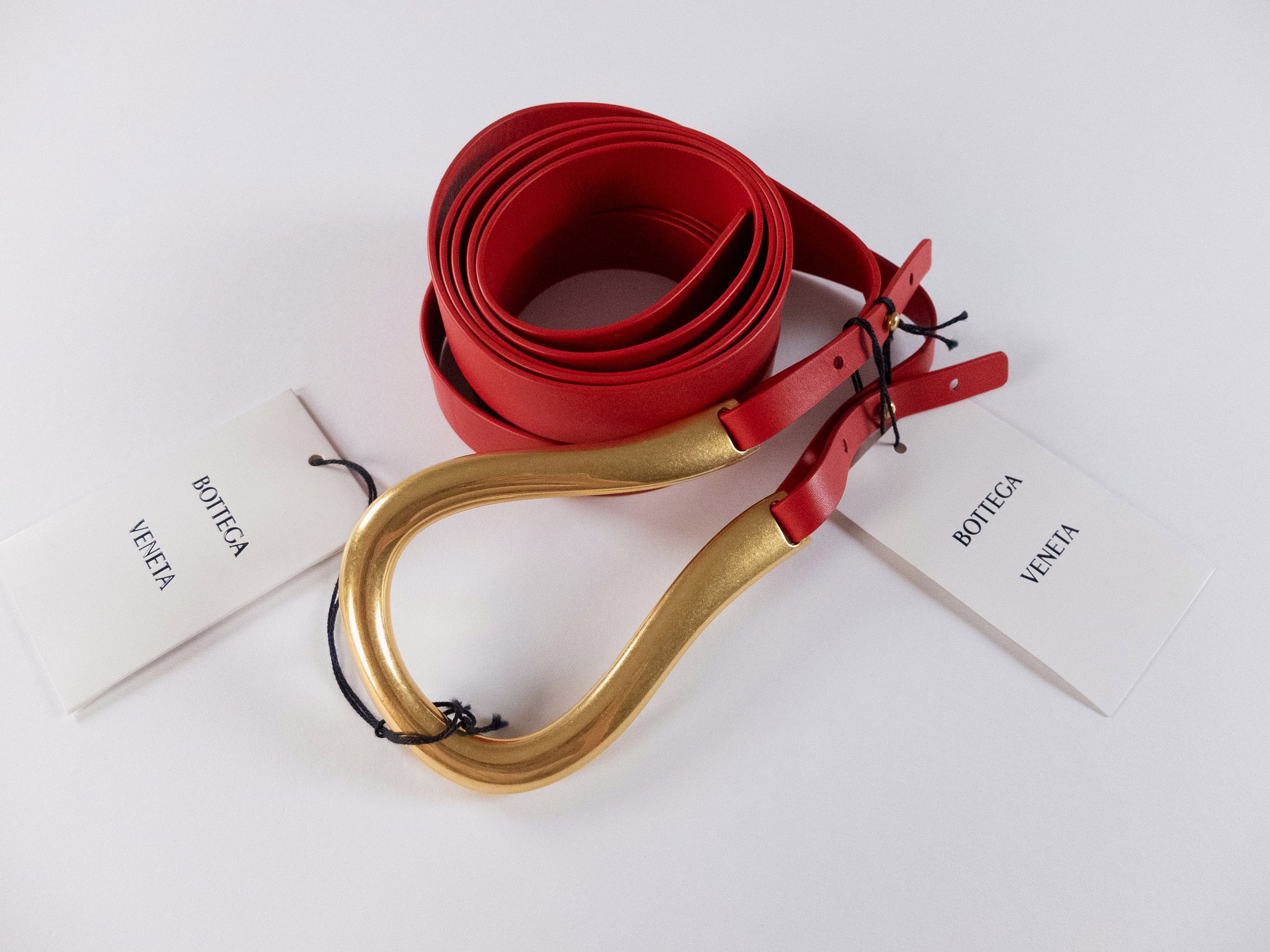 Bottega Veneta BOTTEGA VENETA red gold horseshoe buckle belt Large Size ONE SIZE - 2 Thumbnail