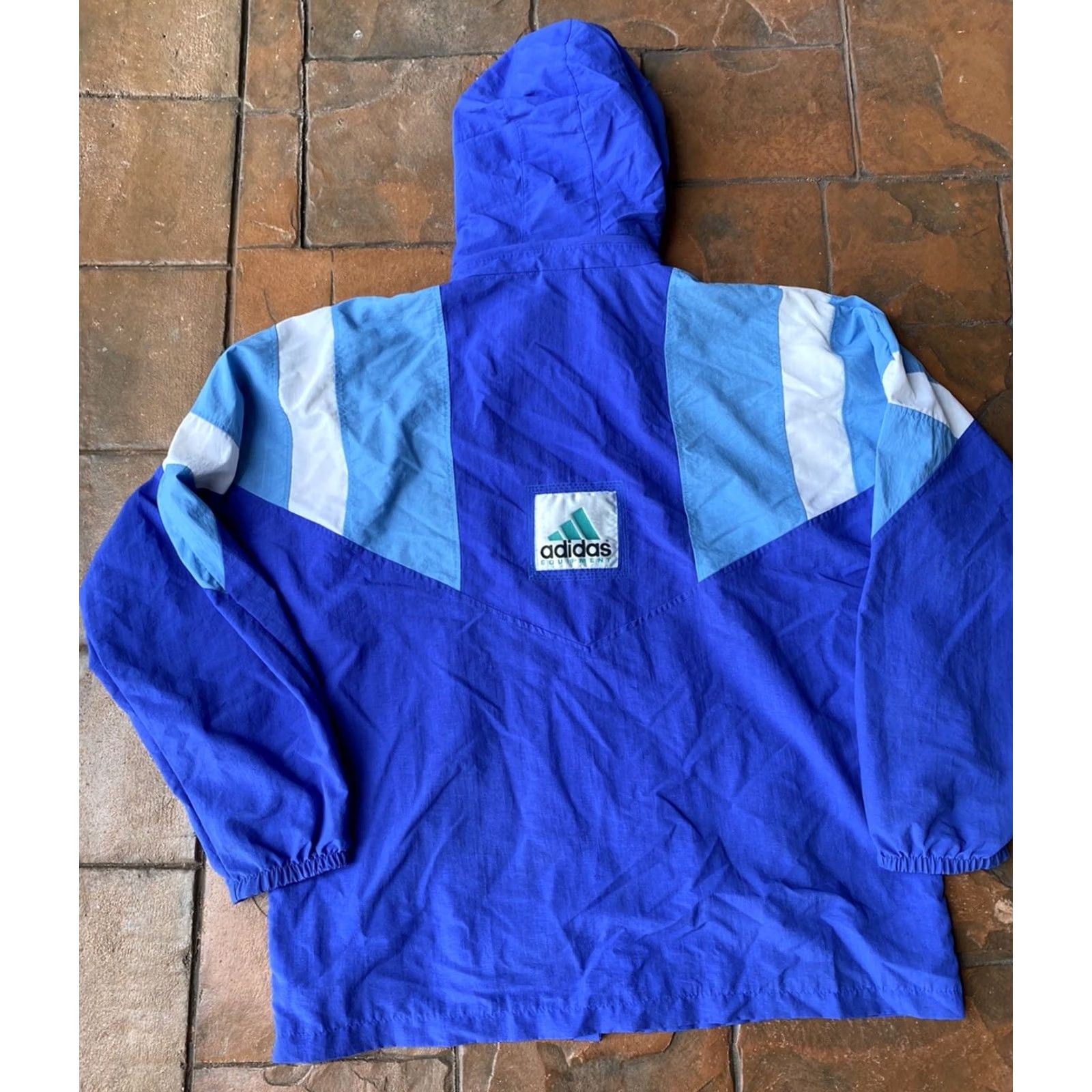 Adidas VINTAGE adidas Equipment Windbreaker Jacket Large Blue Zip Full Zip 90s Mens Regular Size US L / EU 52-54 / 3 - 3 Thumbnail