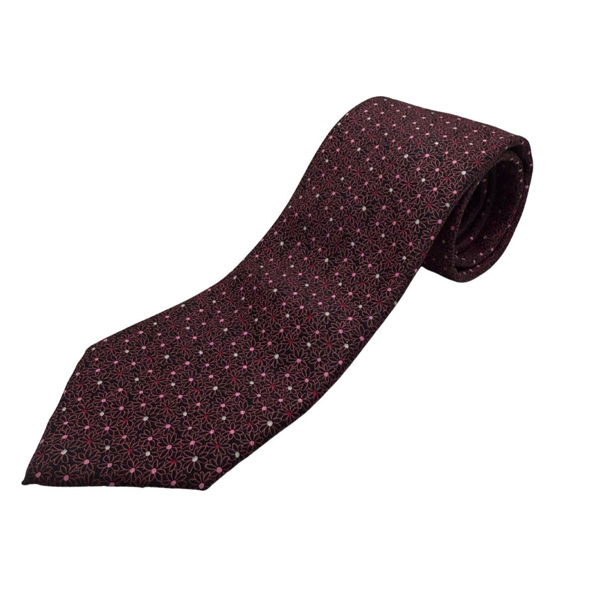 Brioni Brioni Silk Tie, Black/Pink Floral, Made in Italy, Like New Size ONE SIZE - 1 Thumbnail